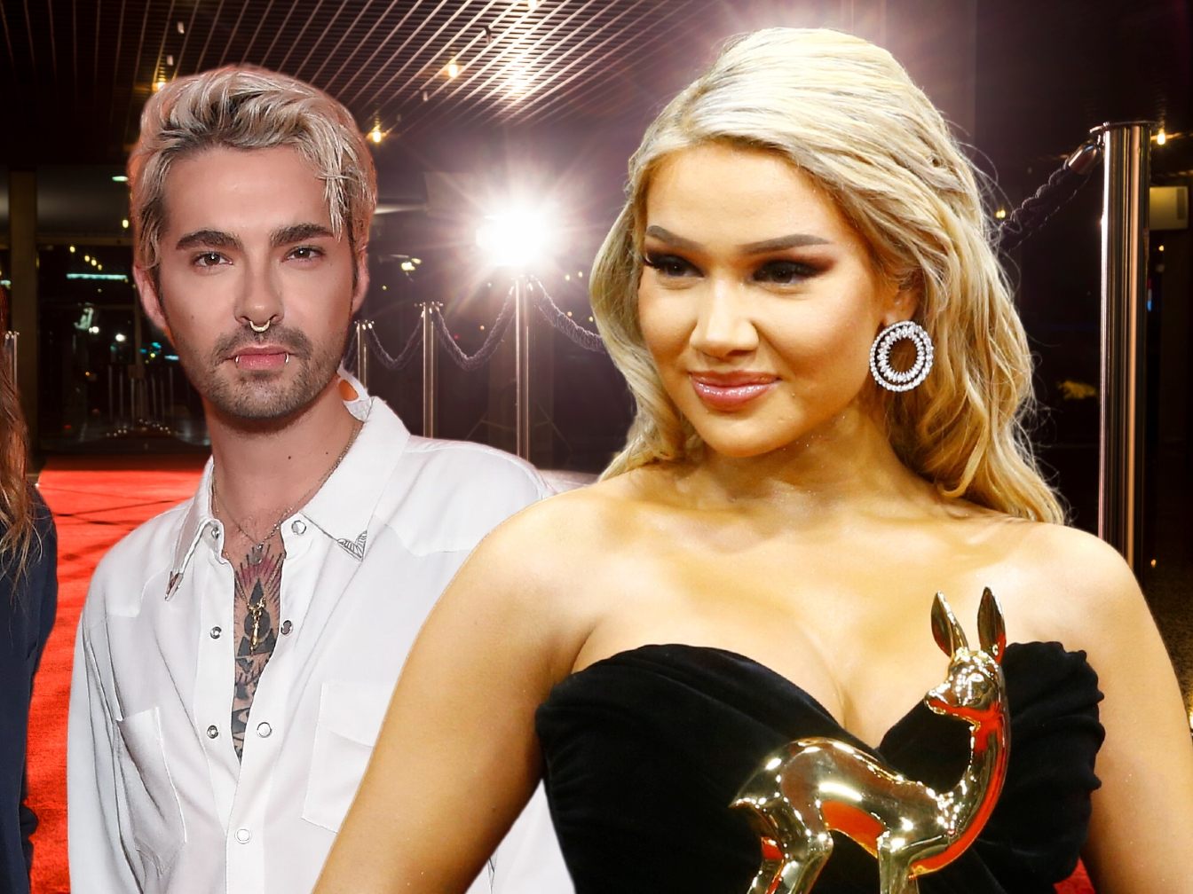 SIE sitzen in den roten "The Voice"-Stühlen.