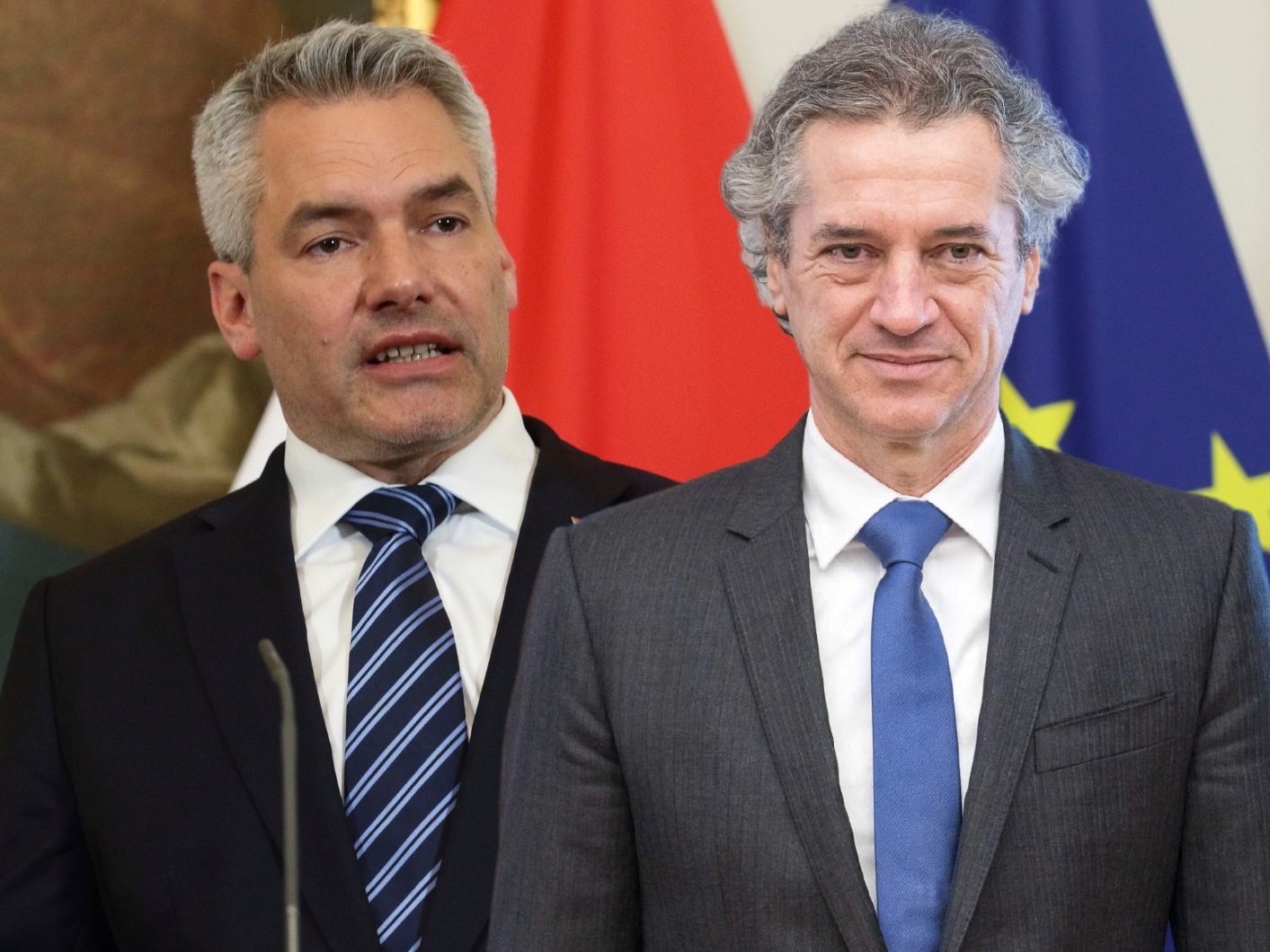 Karl Nehammer und Robert Golob. Karl Nehammer und Robert Golob.
