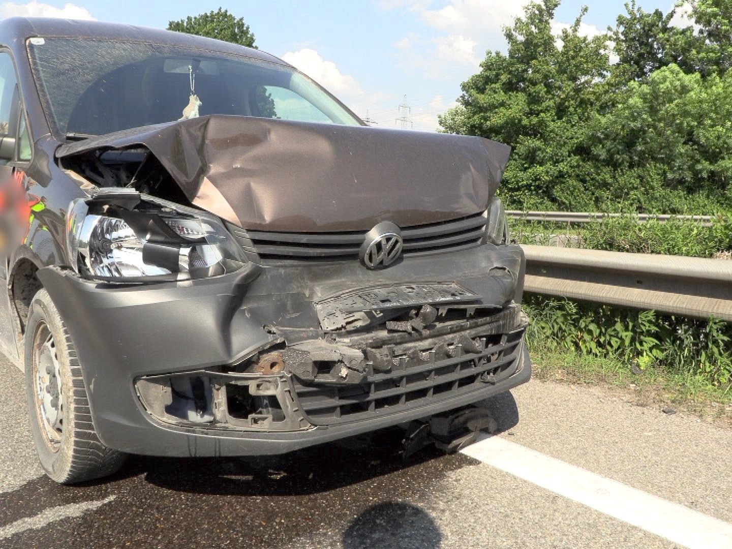 Unfall auf der A14.