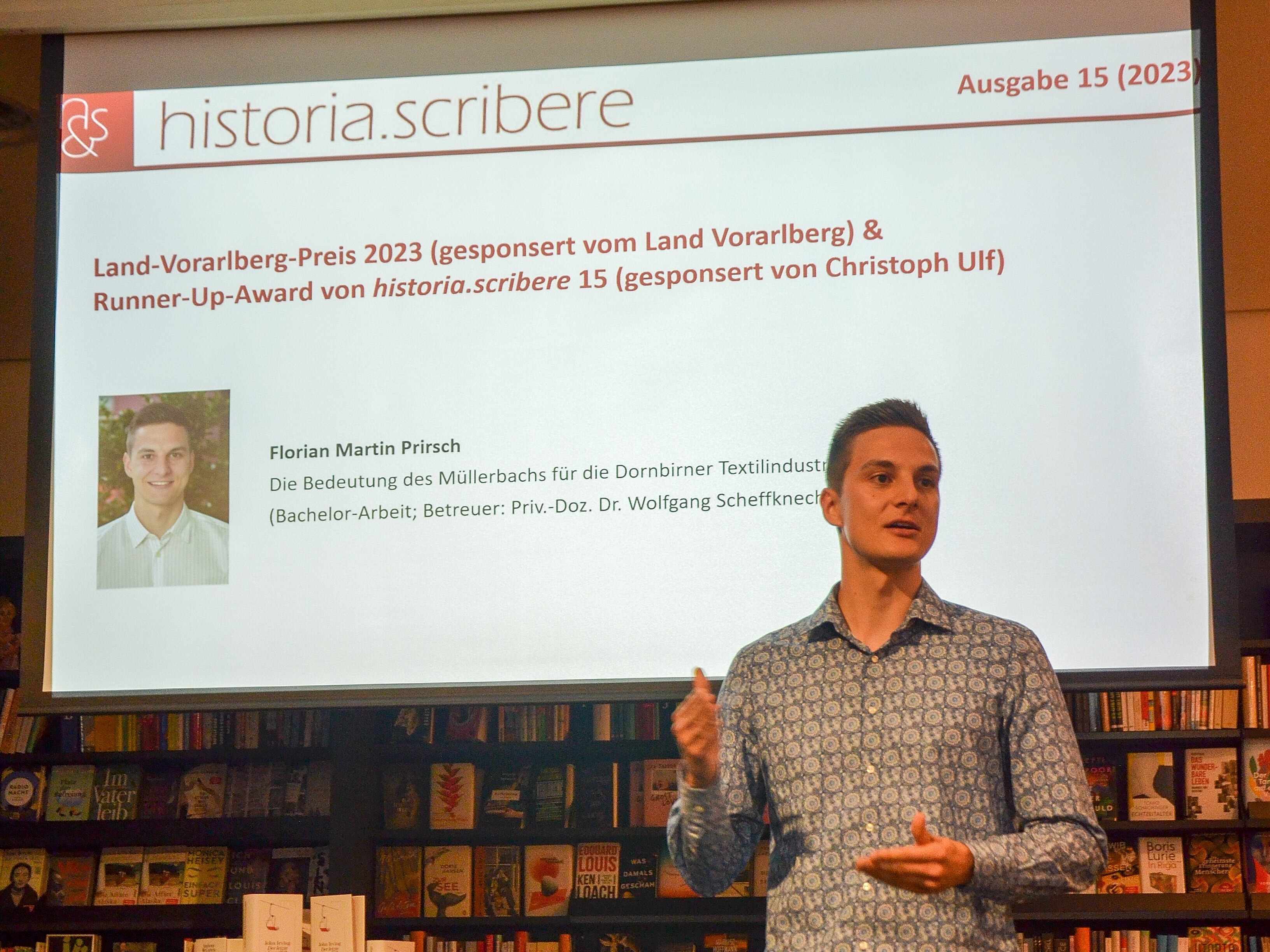 Florian Prirsch freute sich sehr über die Auszeichnung für seine Bachelorarbeit über den Dornbirner Müllerbach.
