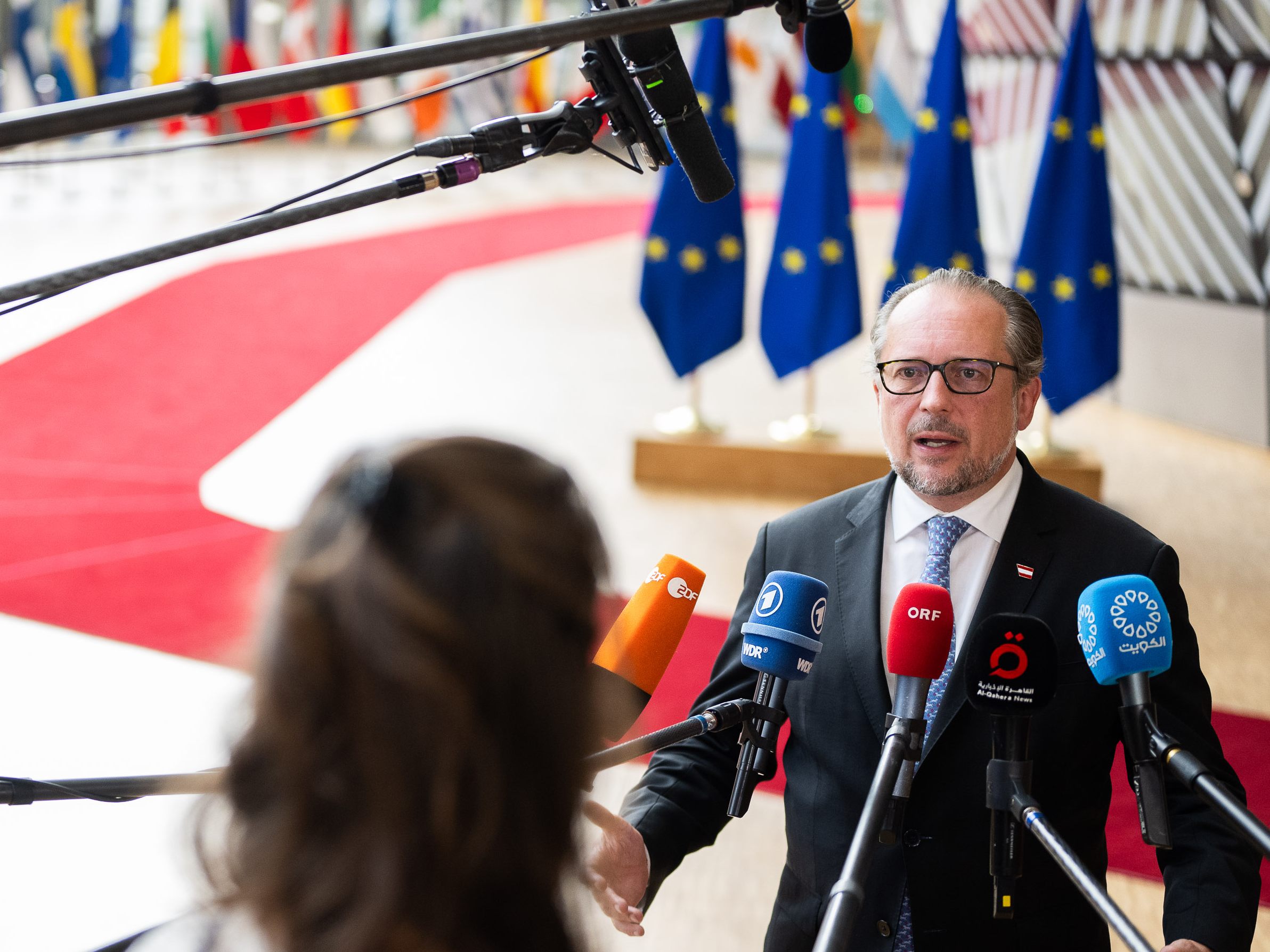 Schallenberg kritisiert Russland beim EU-Außenministerrat in Brüssel.