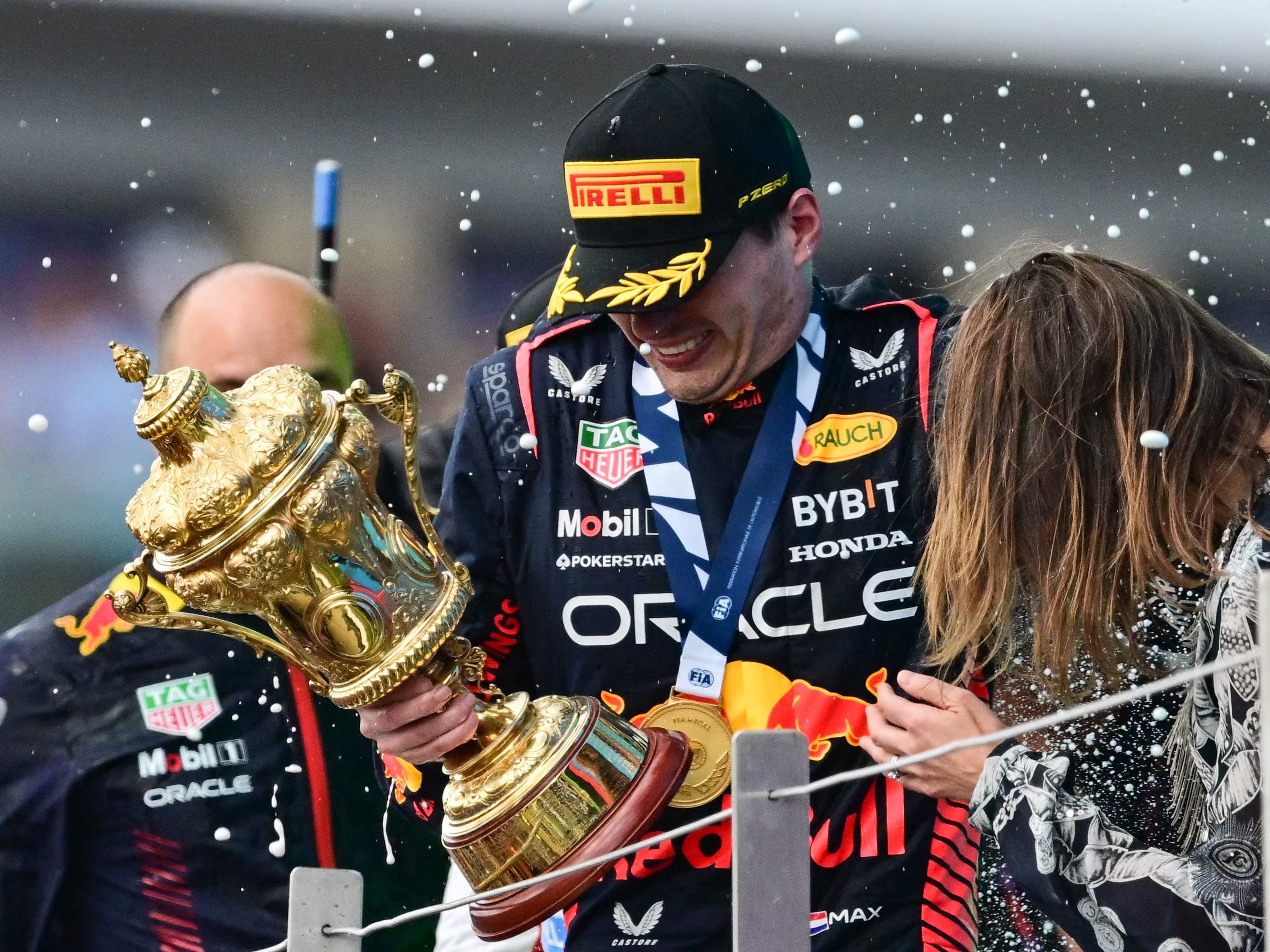 Max Verstappen durfte auch in Silverstone wie gewohnt jubeln. Max Verstappen durfte auch in Silverstone wie gewohnt jubeln.