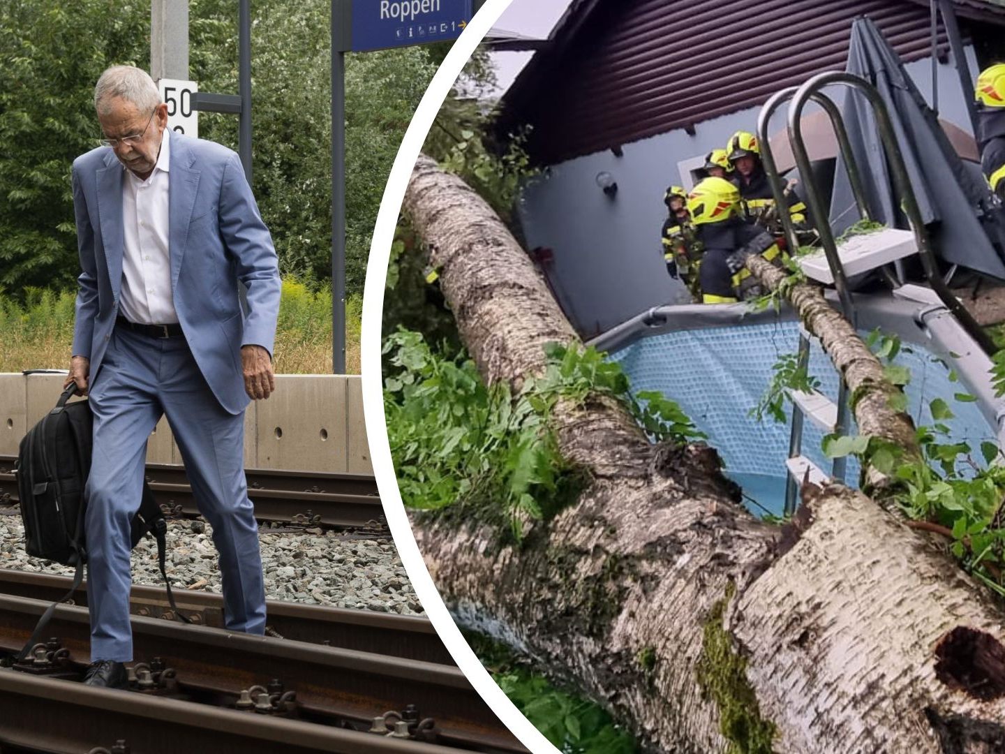 Van der Bellen wurde aus einem Zug evakuiert, zahlreiche Feuerwehren standen im Großeinsatz.