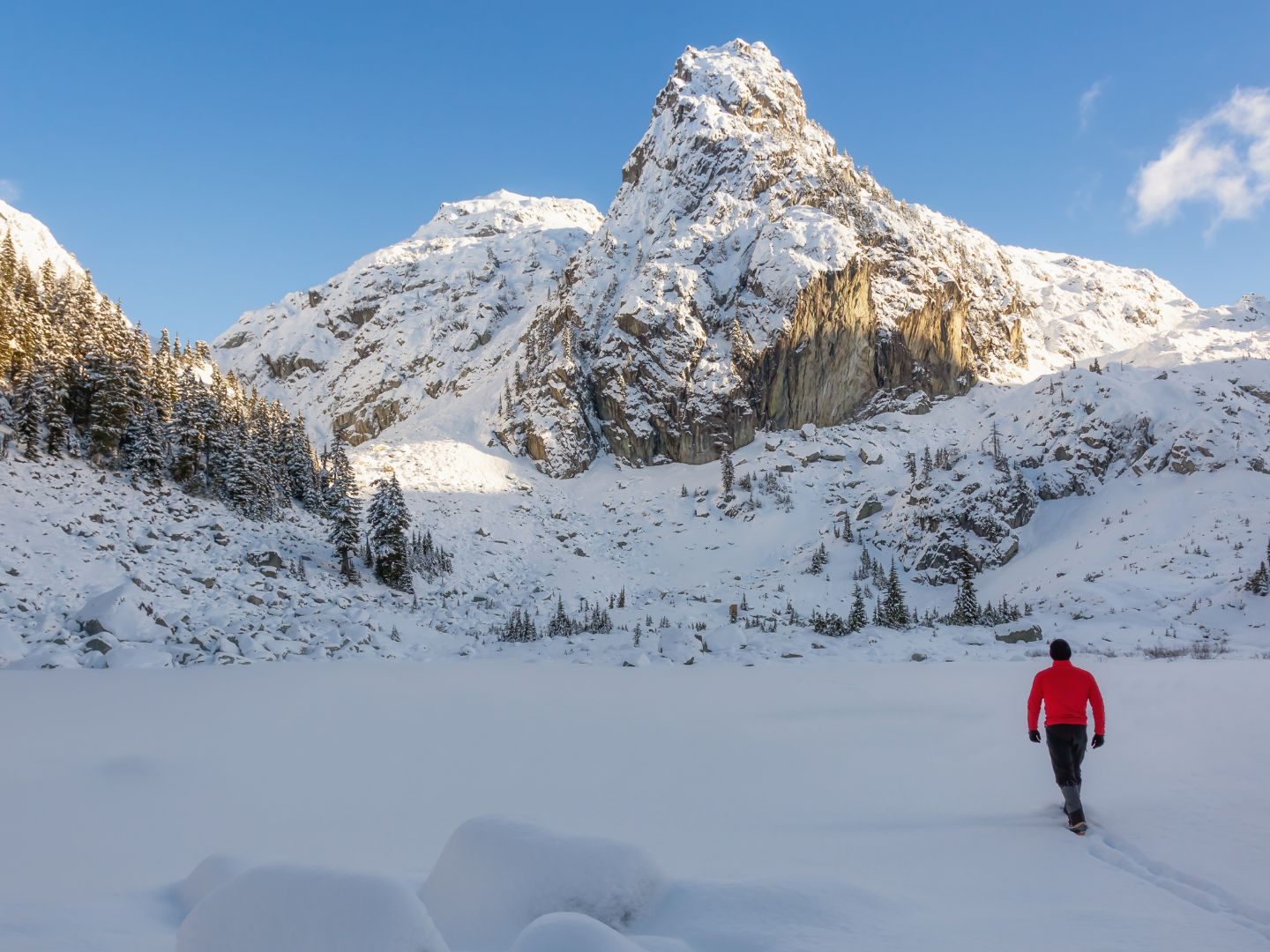 Neuschnee in den Alpen.