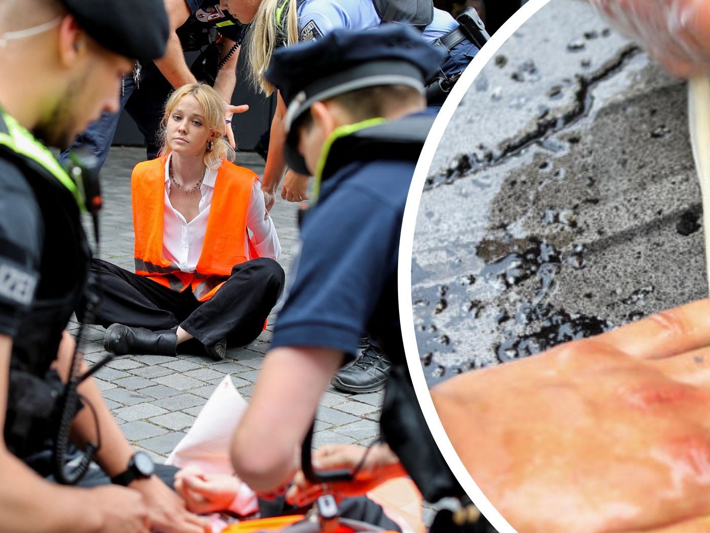 Die Polizei nahm vier Personen bei einem Protest von Aktivisten der "Letzten Generation" in Wien fest.