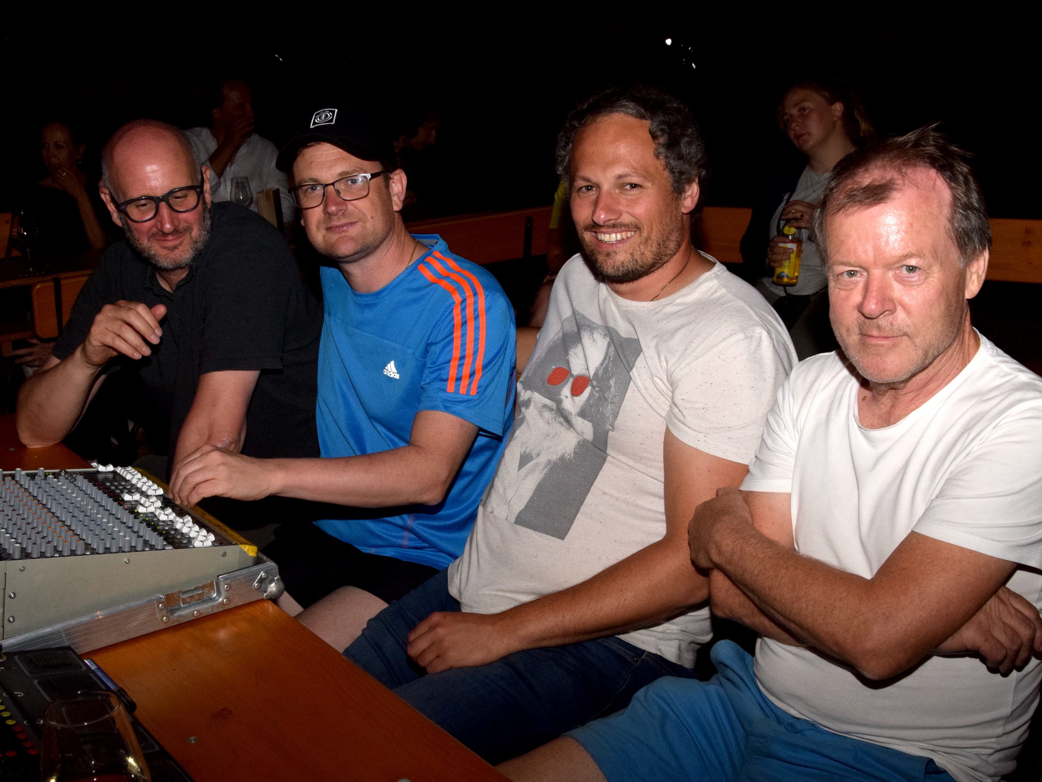 Das Organisationsteam der Sommerbar in Schruns, von rechts: Manfred Schlatter, Johannes Haag, Stefan Ruprecht und Bernhard Breuer.