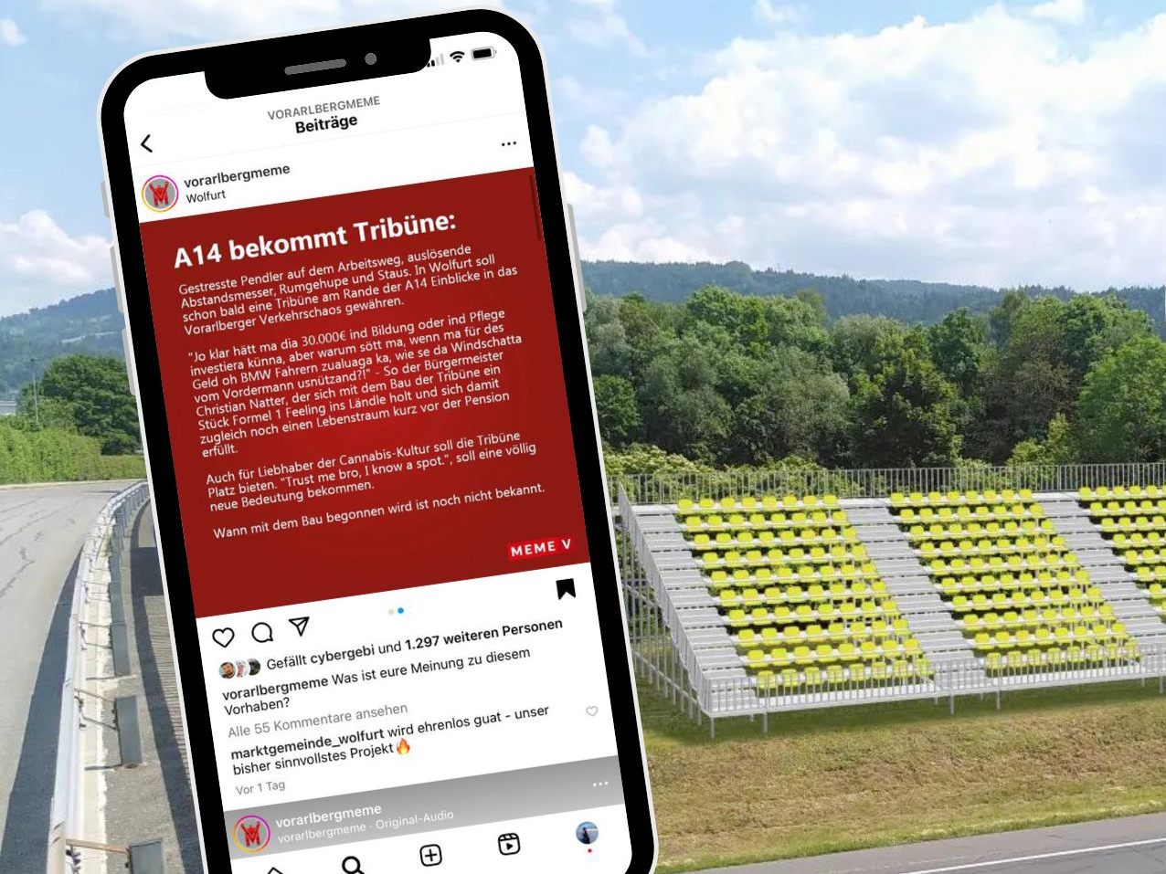 Wie das Netz auf die geplante A14-Tribüne reagiert und was die Gemeinde Wolfurt dazu sagt.