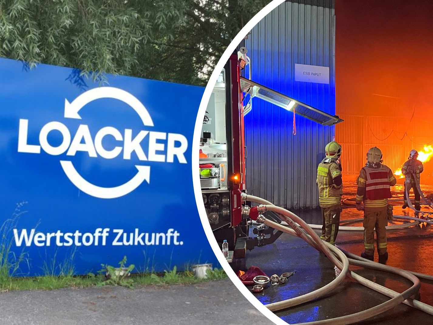 Loacker bedankt sich nach dem Brand bei den Einsatzkräften. Loacker bedankt sich nach dem Brand bei den Einsatzkräften.