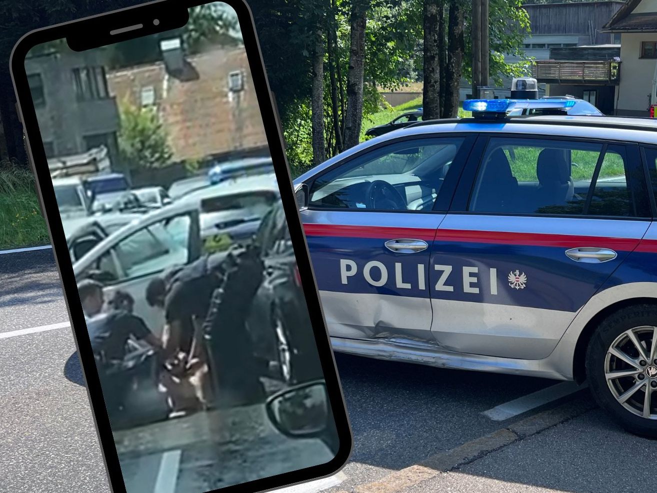 Die Szenen der Festnahme im Bild.