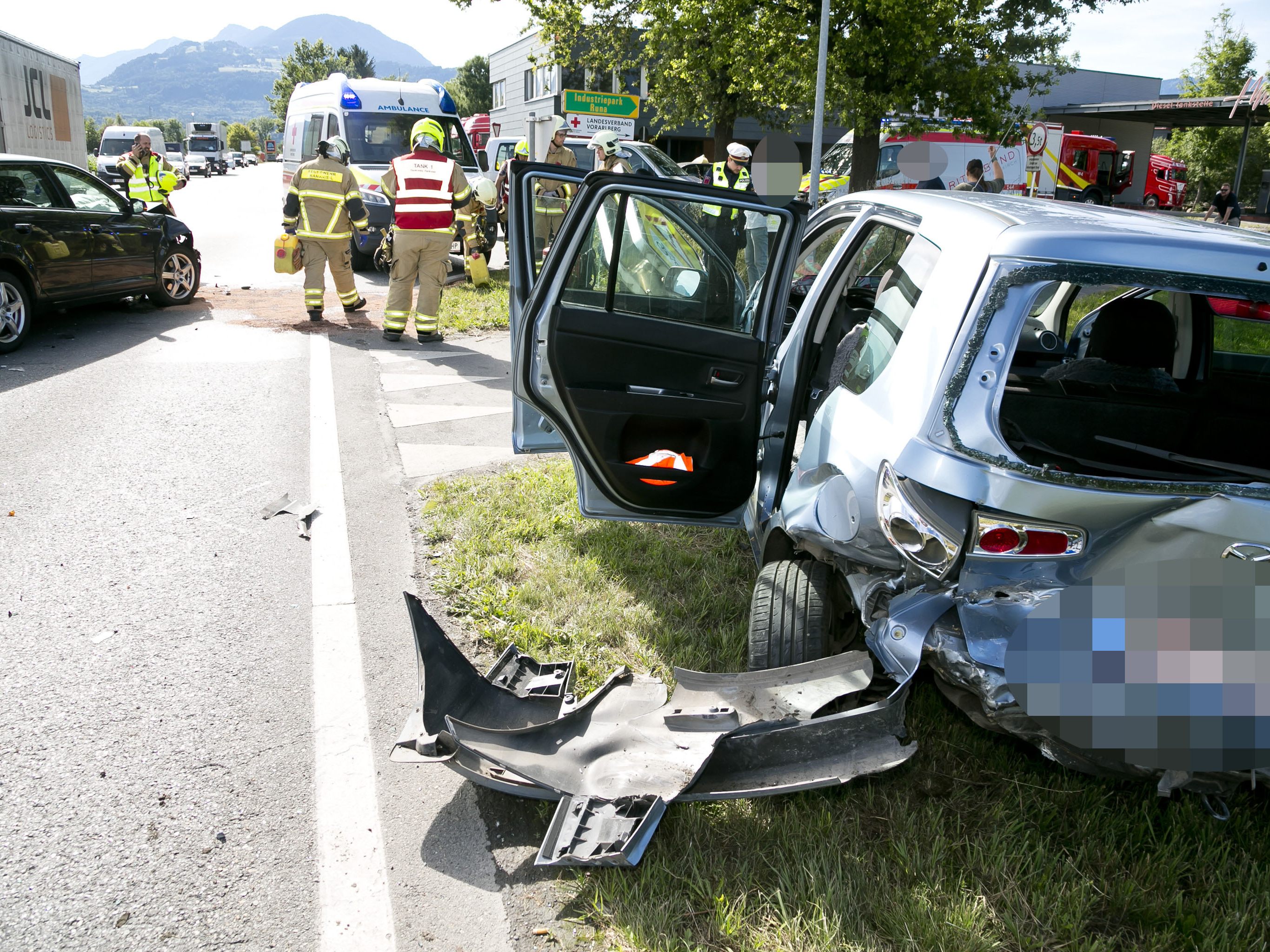 Schwerer Unfall in Rankweil. Schwerer Unfall in Rankweil.