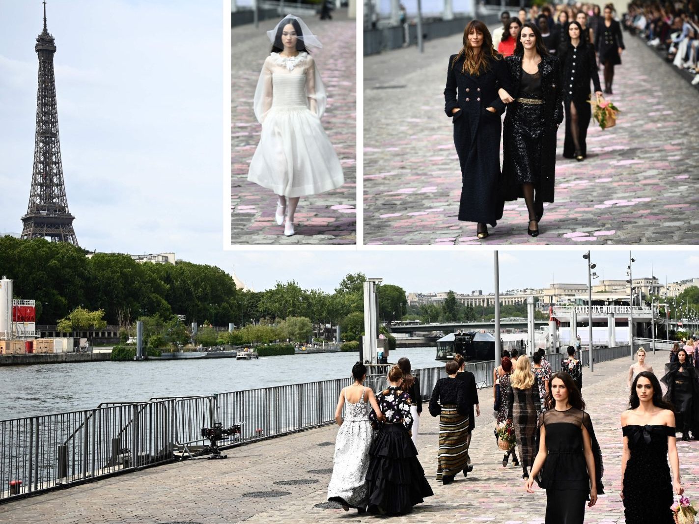 Blumen und Pariser Chic: Chanel machte Seine-Ufer zum Laufsteg.