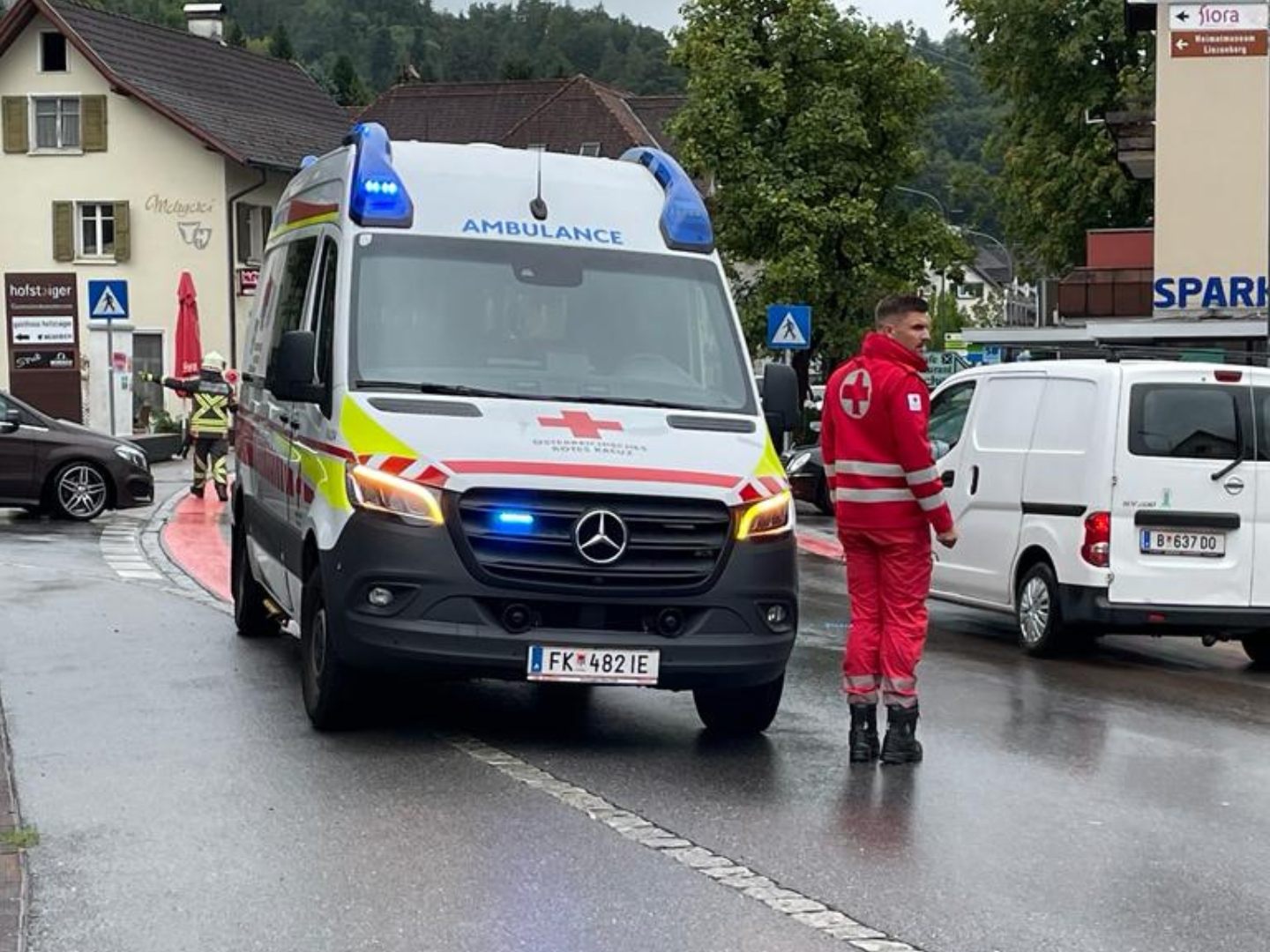 Unfall auf der Hofsteigstraße.