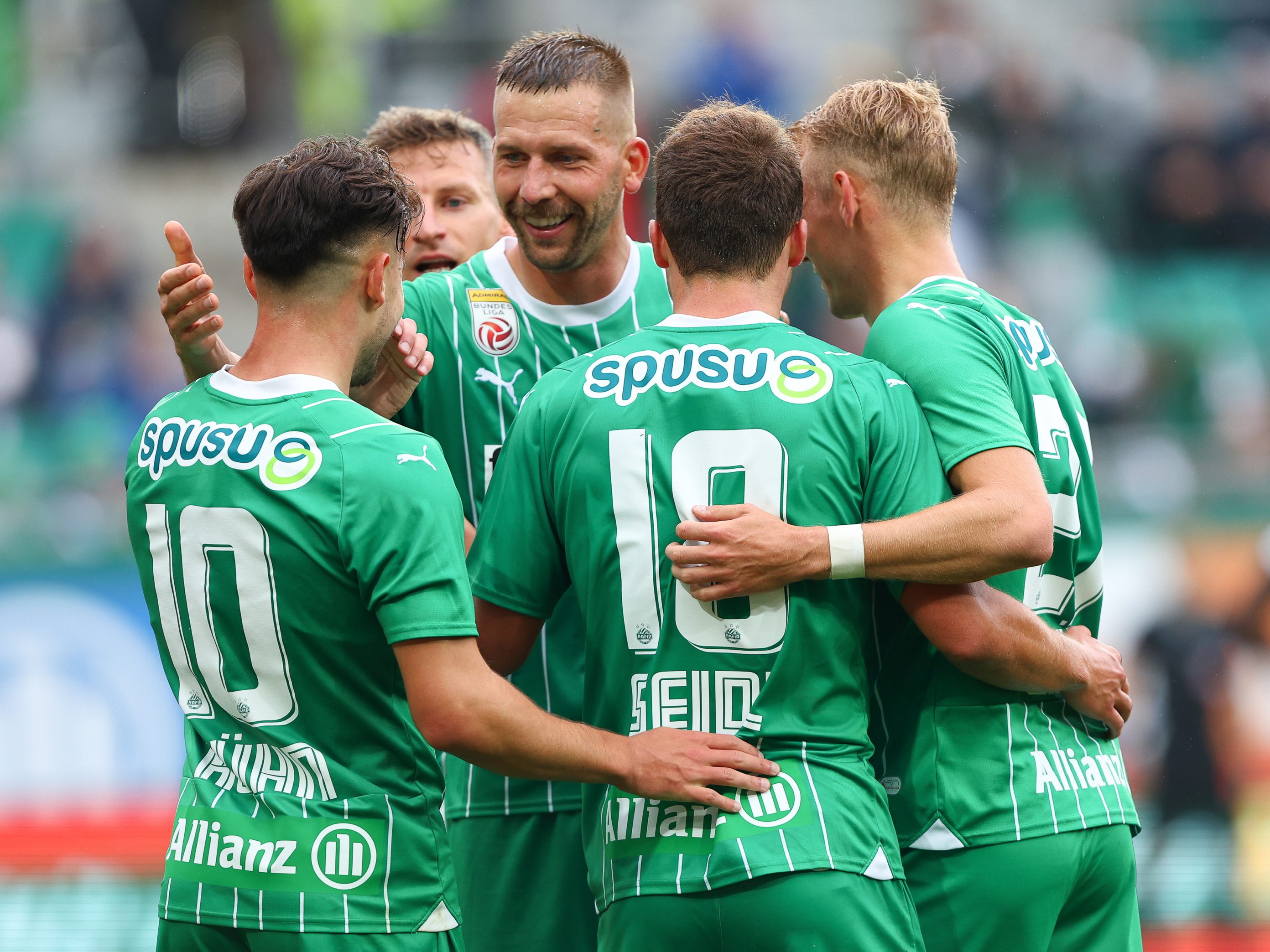 Rapid Wien jubelte gegen Altach. Rapid Wien jubelte gegen Altach.