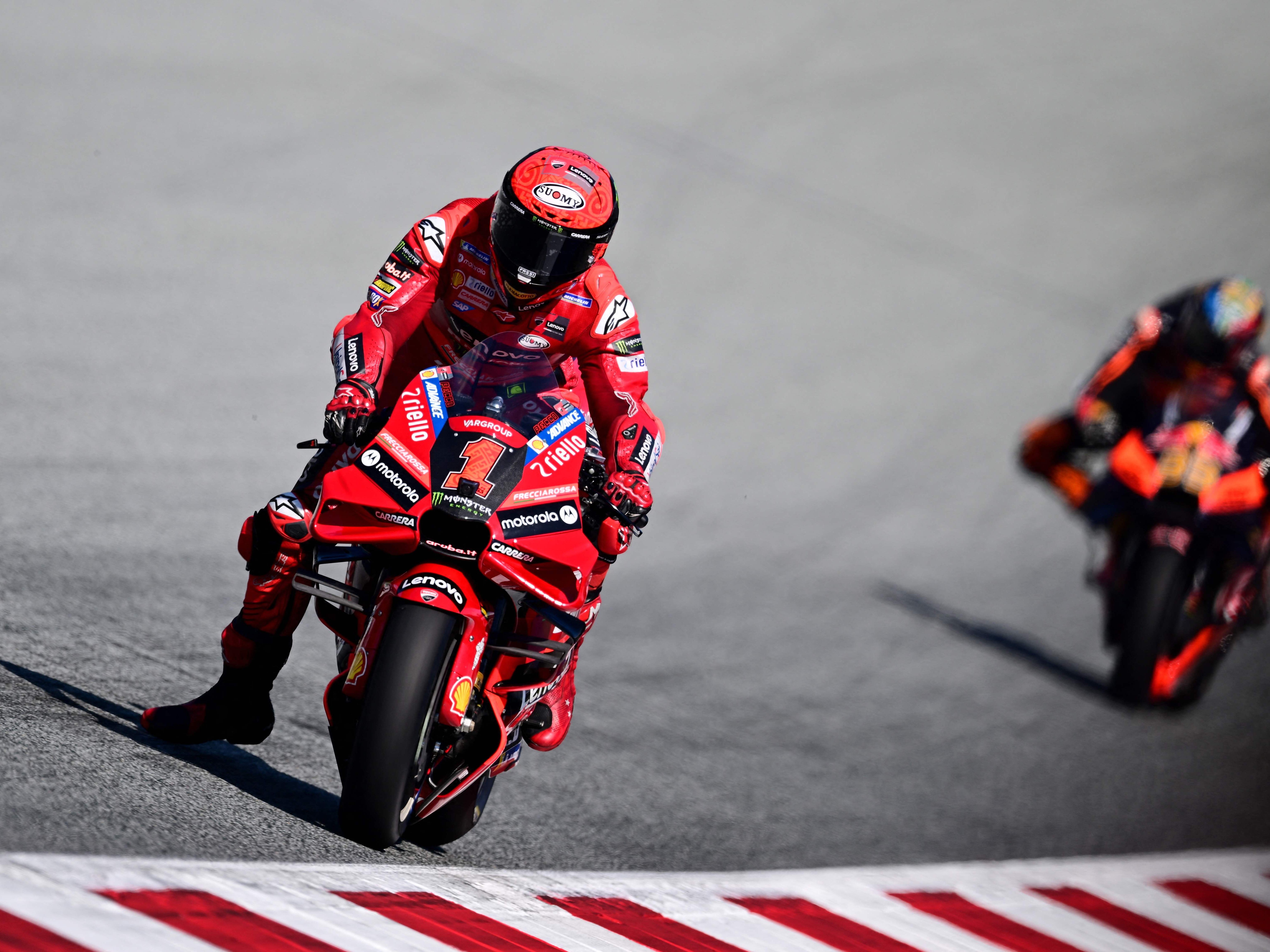 Francesco Bagnaia gewinnt das Sprintrennen am Red Bull Ring.