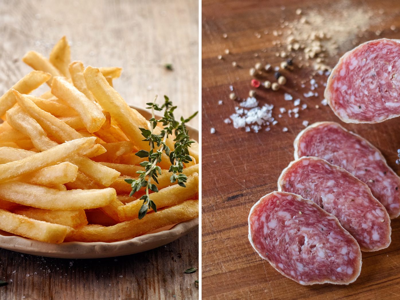 Pommes und Salami bei Hitze?
