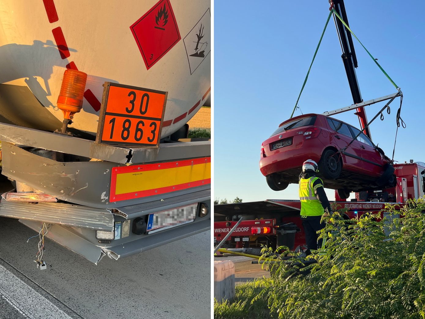 Auf der A2 gab es einen Unfall mit einem Tankwagen.
