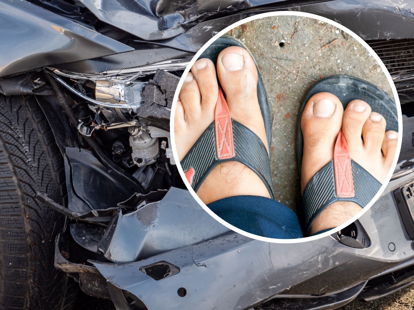 Der Lenker verfing sich offenbar mit seinen Flip-Flops im Bremspedal.