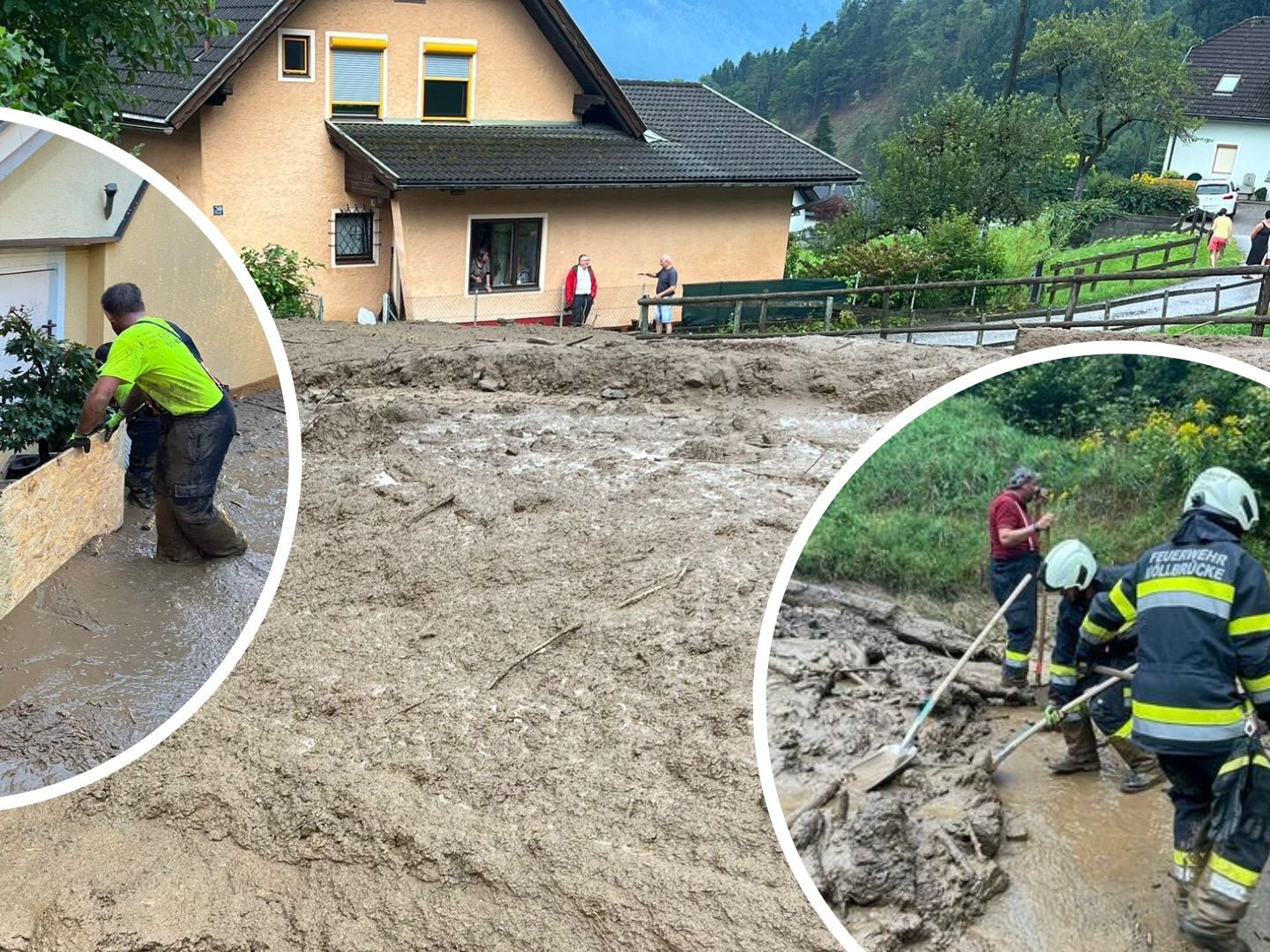 In Obergottesfeld kam es zu einem großen Murenabgang. In Obergottesfeld kam es zu einem großen Murenabgang.