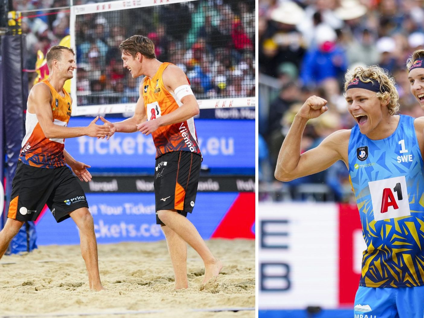 Im EM-Finale in Wien treffen Ahman/Hellvig auf Luini/De Groot.