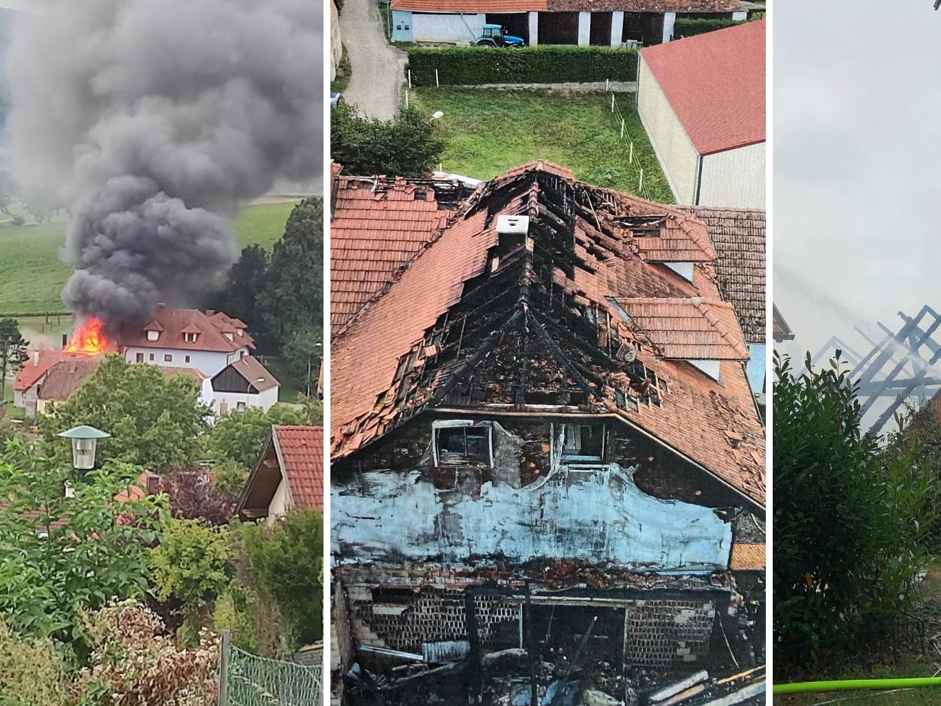 Gleich zwanzig Feuerwehren mussten zu einem Großbrand in Weinzierl ausrücken. Gleich zwanzig Feuerwehren mussten zu einem Großbrand in Weinzierl ausrücken.