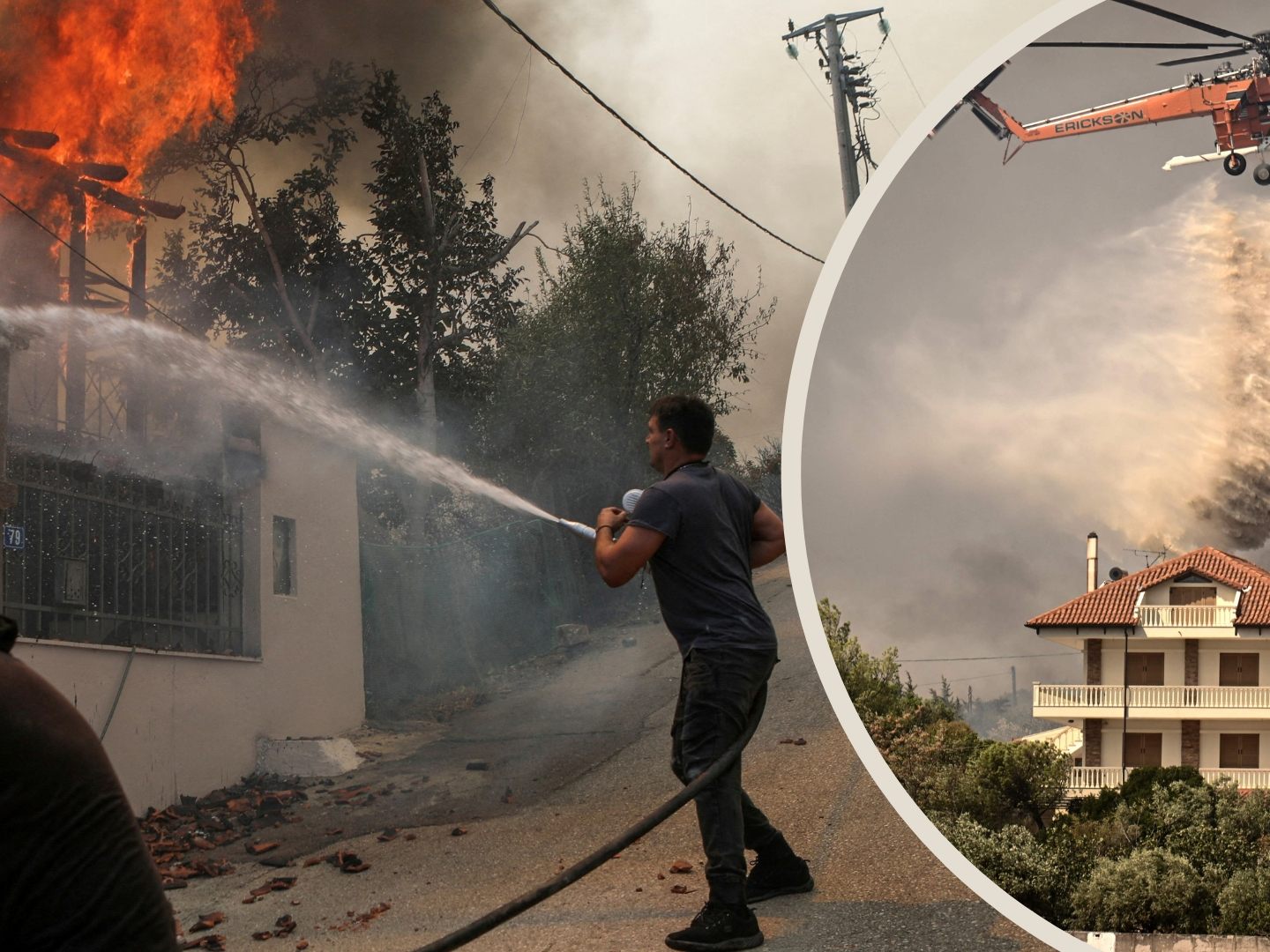 Feuer wüten nördlich der Hauptstadt Athen. Feuer wüten nördlich der Hauptstadt Athen.