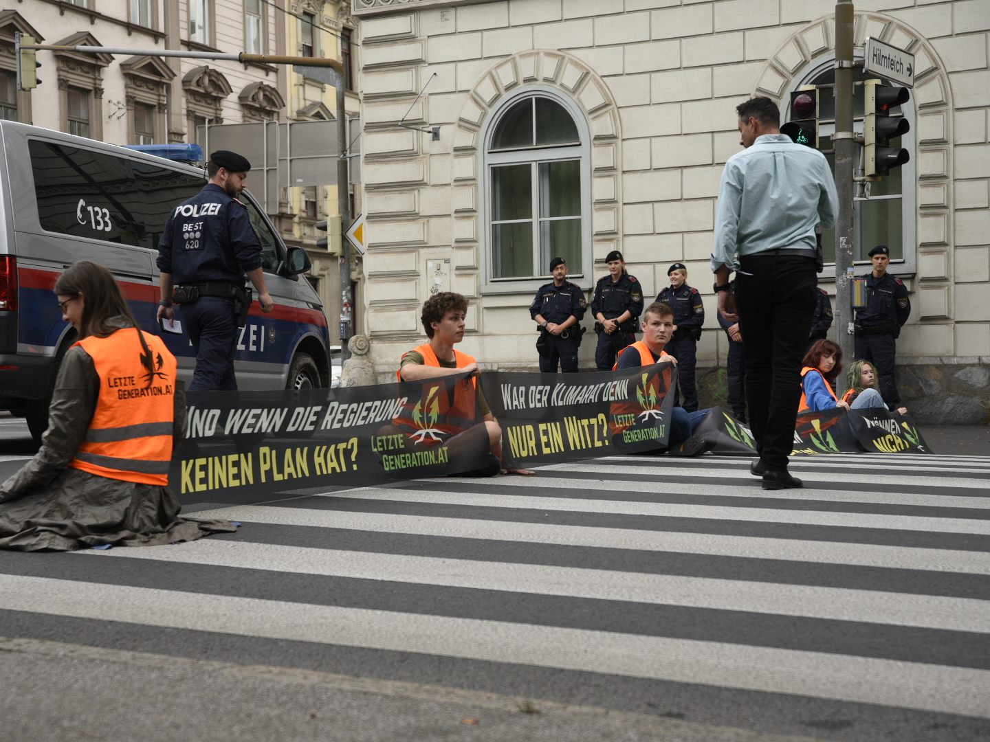 Aktion der "Letzten Generation" in Graz.