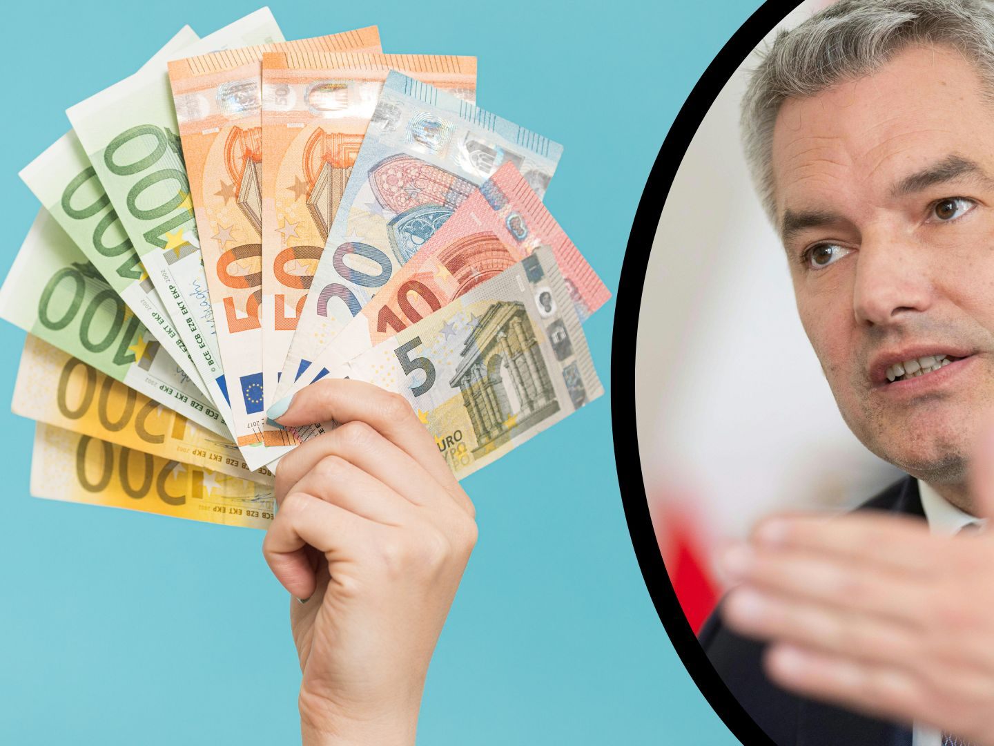 Kanzler Nehammer will Bargeld gesetzlich verankern.
