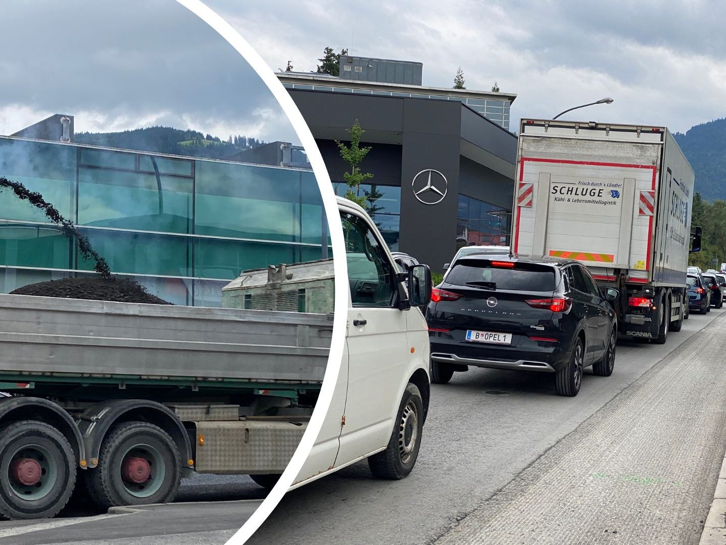 Aufgrund der Sperre der Senderstraße und einer Baustelle im Schwefel kommt es zu längeren Wartezeiten. Aufgrund der Sperre der Senderstraße und einer Baustelle im Schwefel kommt es zu längeren Wartezeiten.