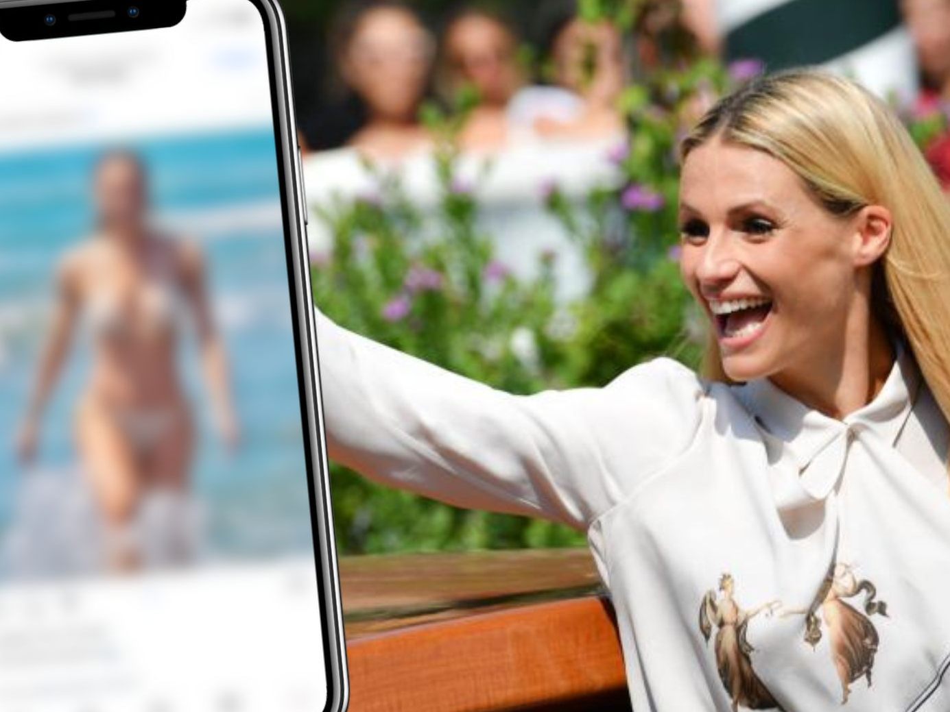 Michelle Hunziker postete Bilder von sich im Spitzenbikini, der mehr enthüllt als verhüllt.