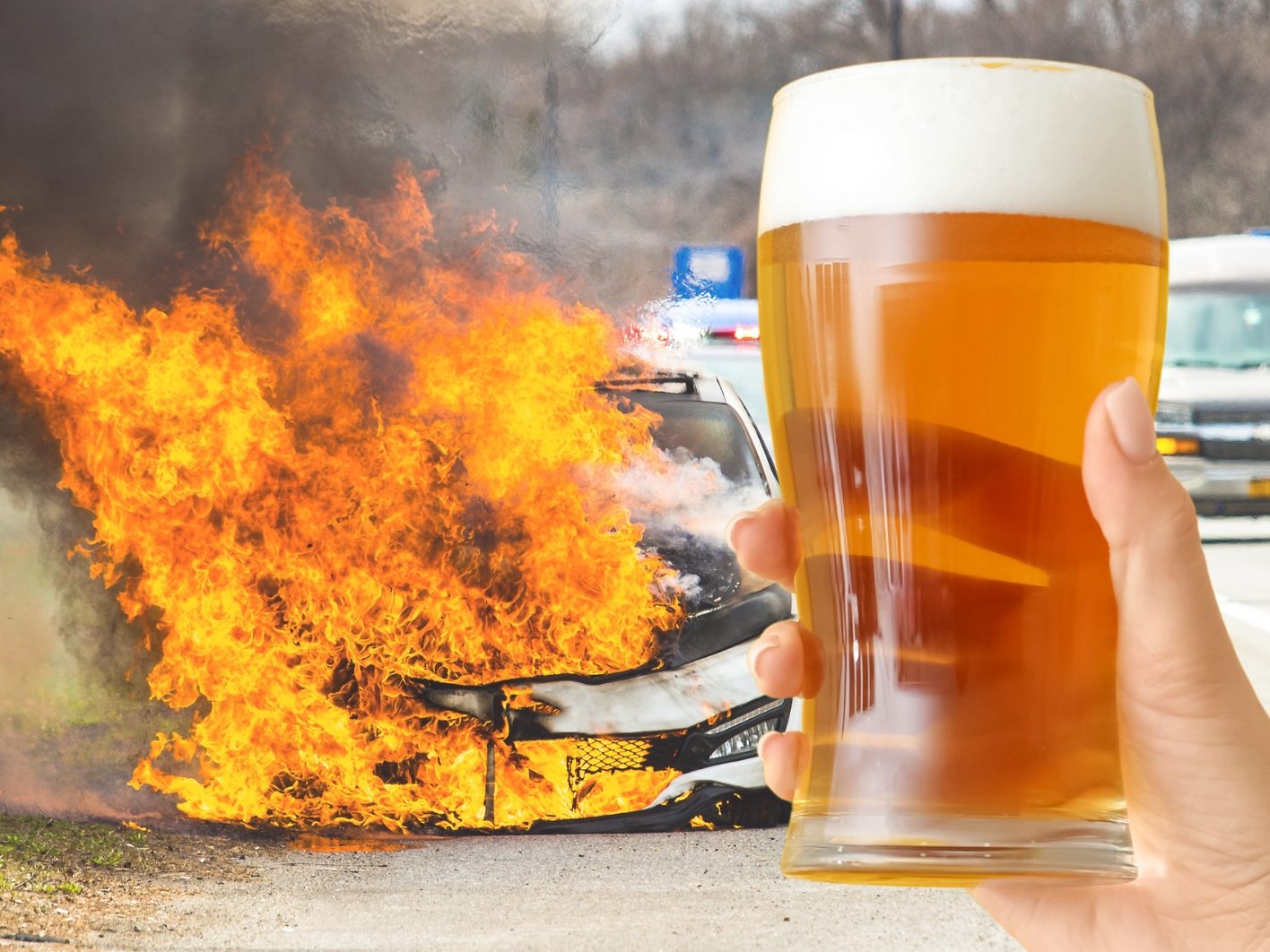 Der Familienvater konnte den Brand mit Bier löschen.