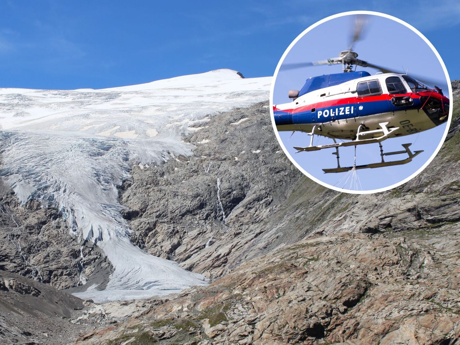 Blick auf den Gletscher "Schlatenkees" im Nationalpark Hohe Tauern in Tirol.