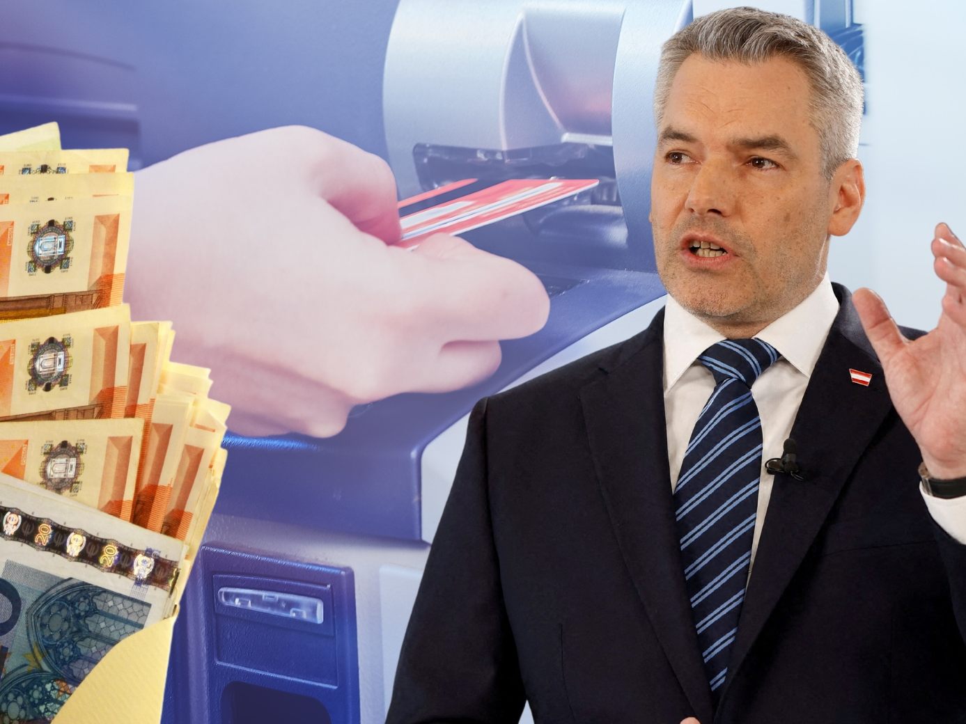 Bar oder mit Karte? Das will Bundeskanzler Karl Nehammer wissen. Bar oder mit Karte? Das will Bundeskanzler Karl Nehammer wissen.