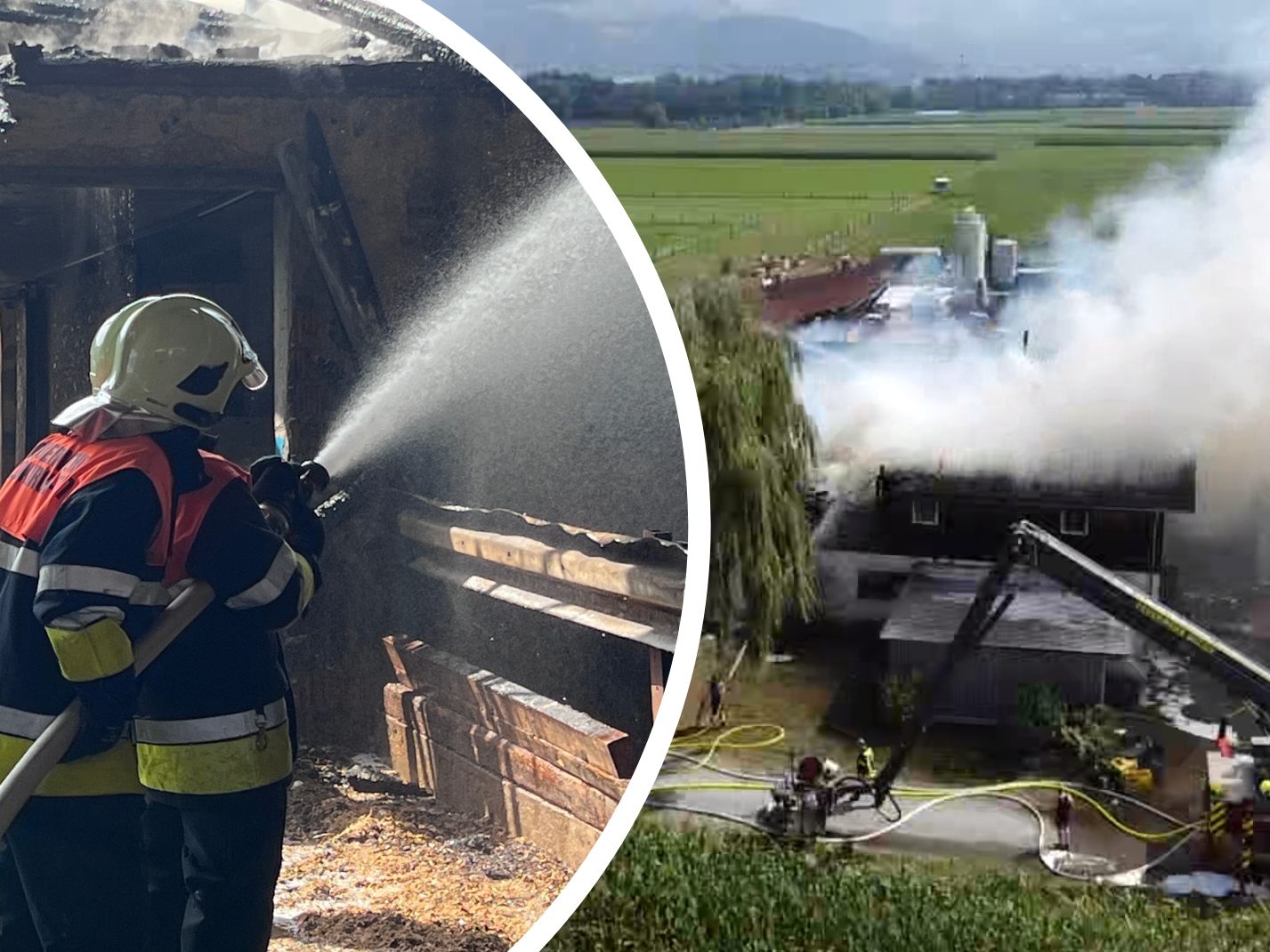Brand auf einem Hof in Rankweil.