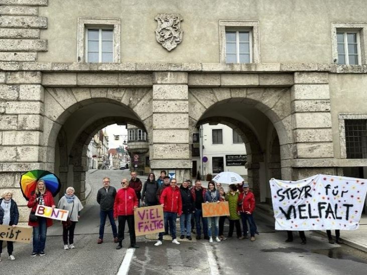Protest gegen Faschismus in Steyr. Protest gegen Faschismus in Steyr.