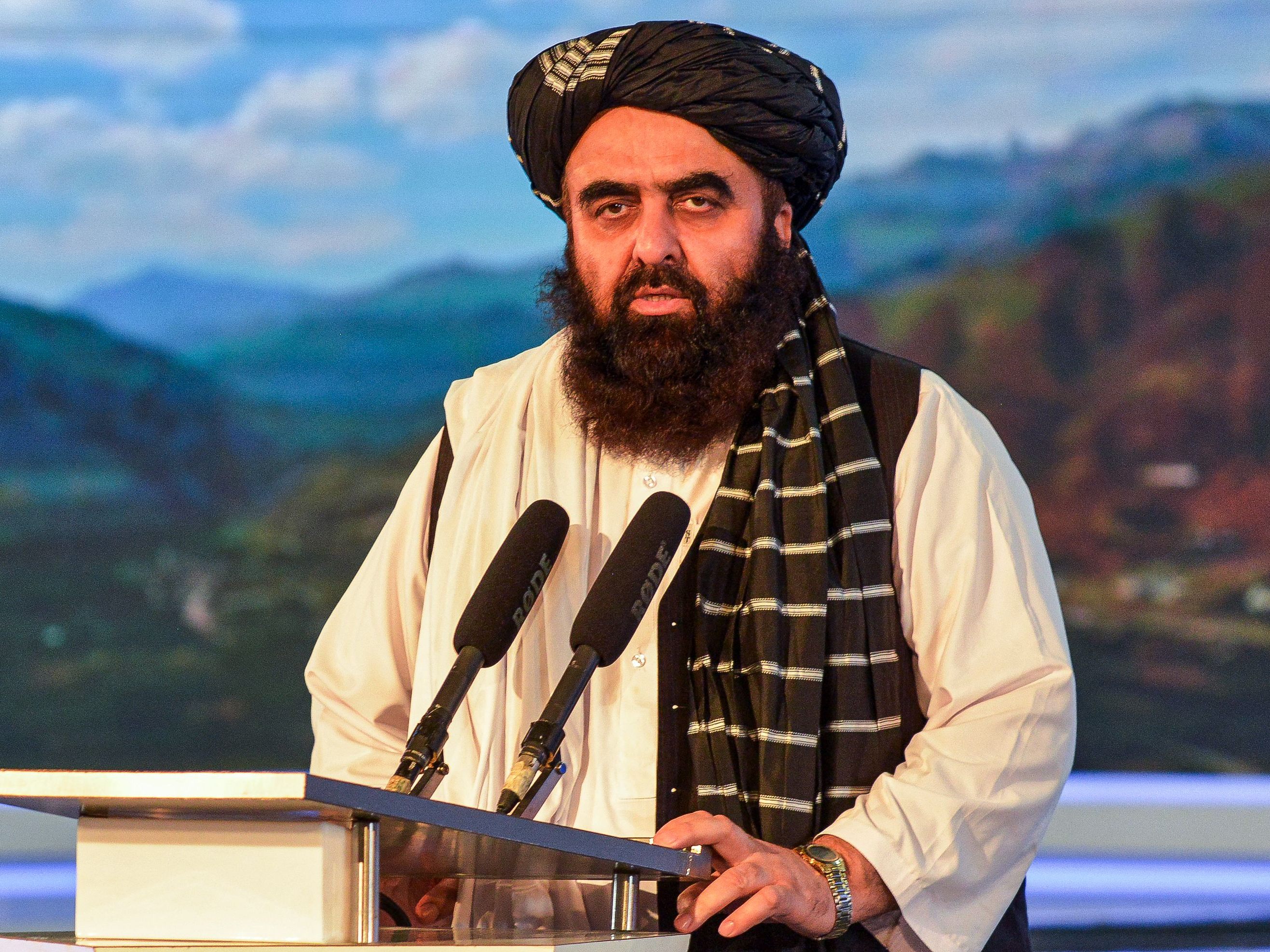 Im Bild: Der "Außenminister" der nicht anerkannten Taliban-Machthaber. Die FPÖ bestritt jeglichen Anteil an der Visite.