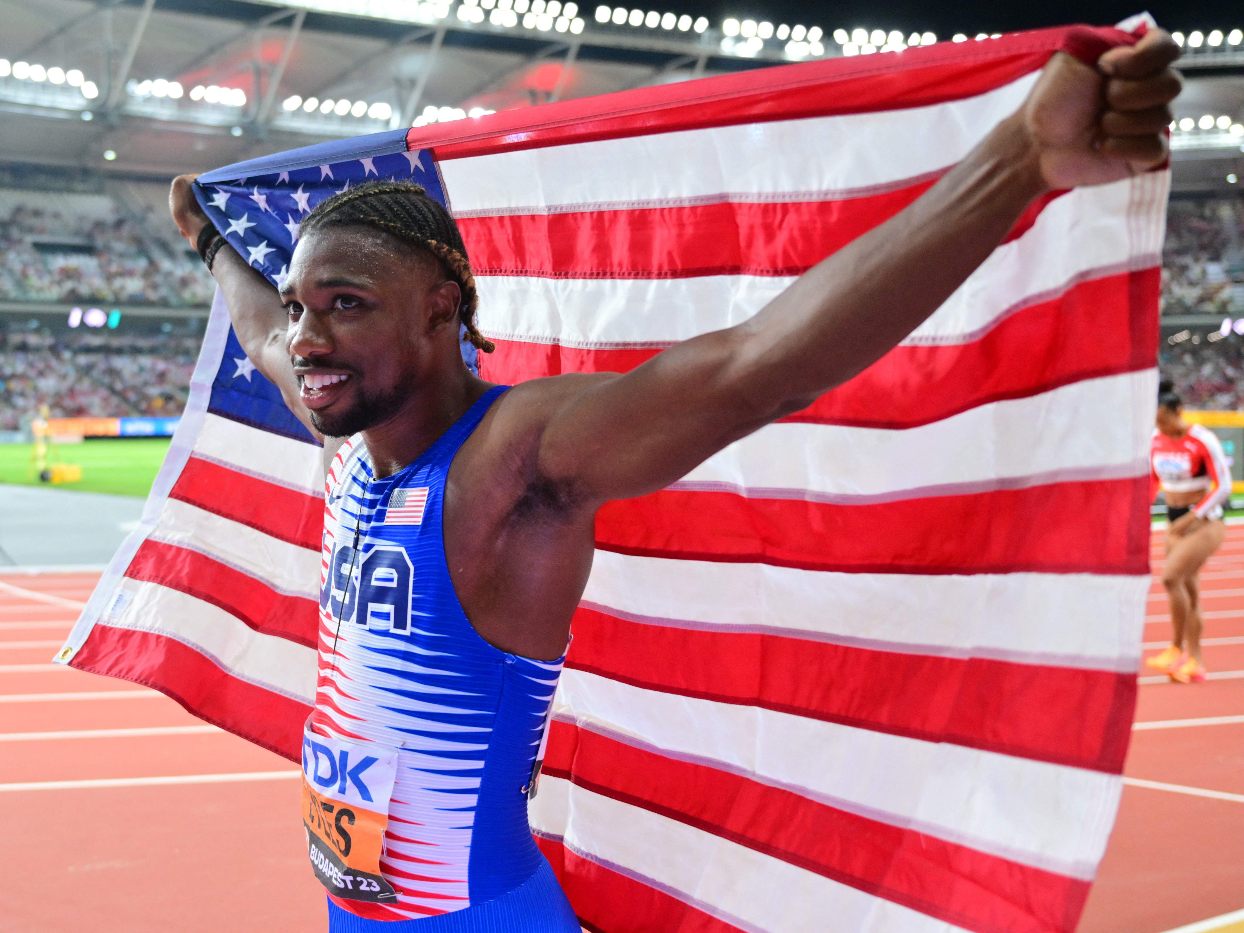 Noah Lyles wurde bei der Leichtathletik-WM 2023 Weltmeister über 100, 200 und 4 x 100 Meter.