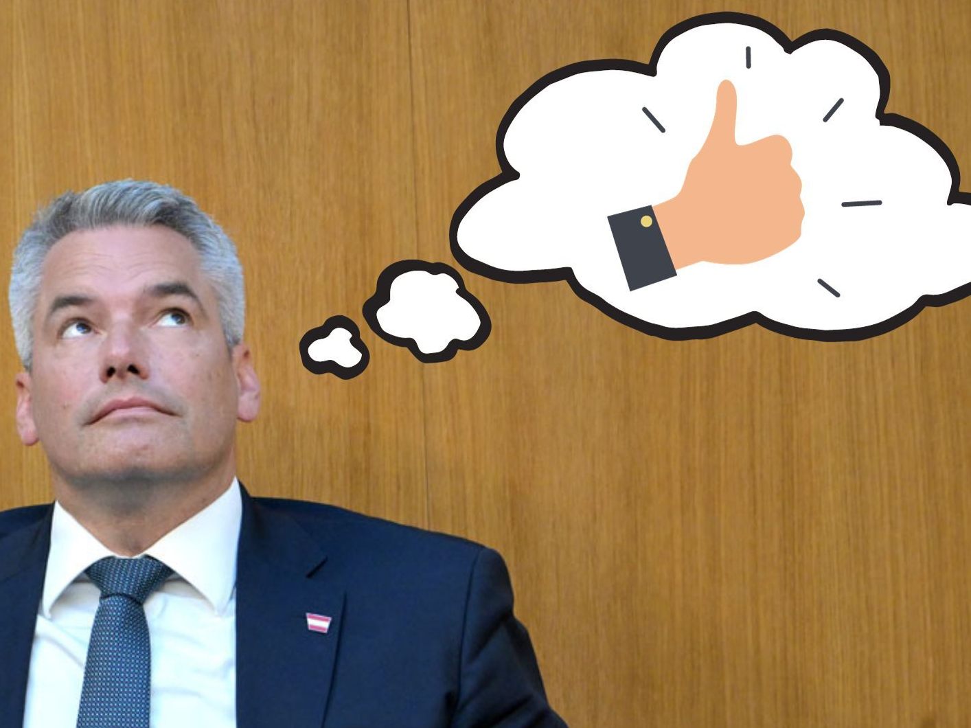 Nehammer ist für mehr Optimismus. Nehammer ist für mehr Optimismus.