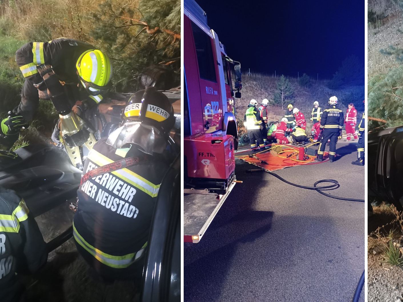 Die Feuerwehr befreite eine 19-Jährige aus ihrem auf dem Dach liegenden Auto. Die Feuerwehr befreite eine 19-Jährige aus ihrem auf dem Dach liegenden Auto.