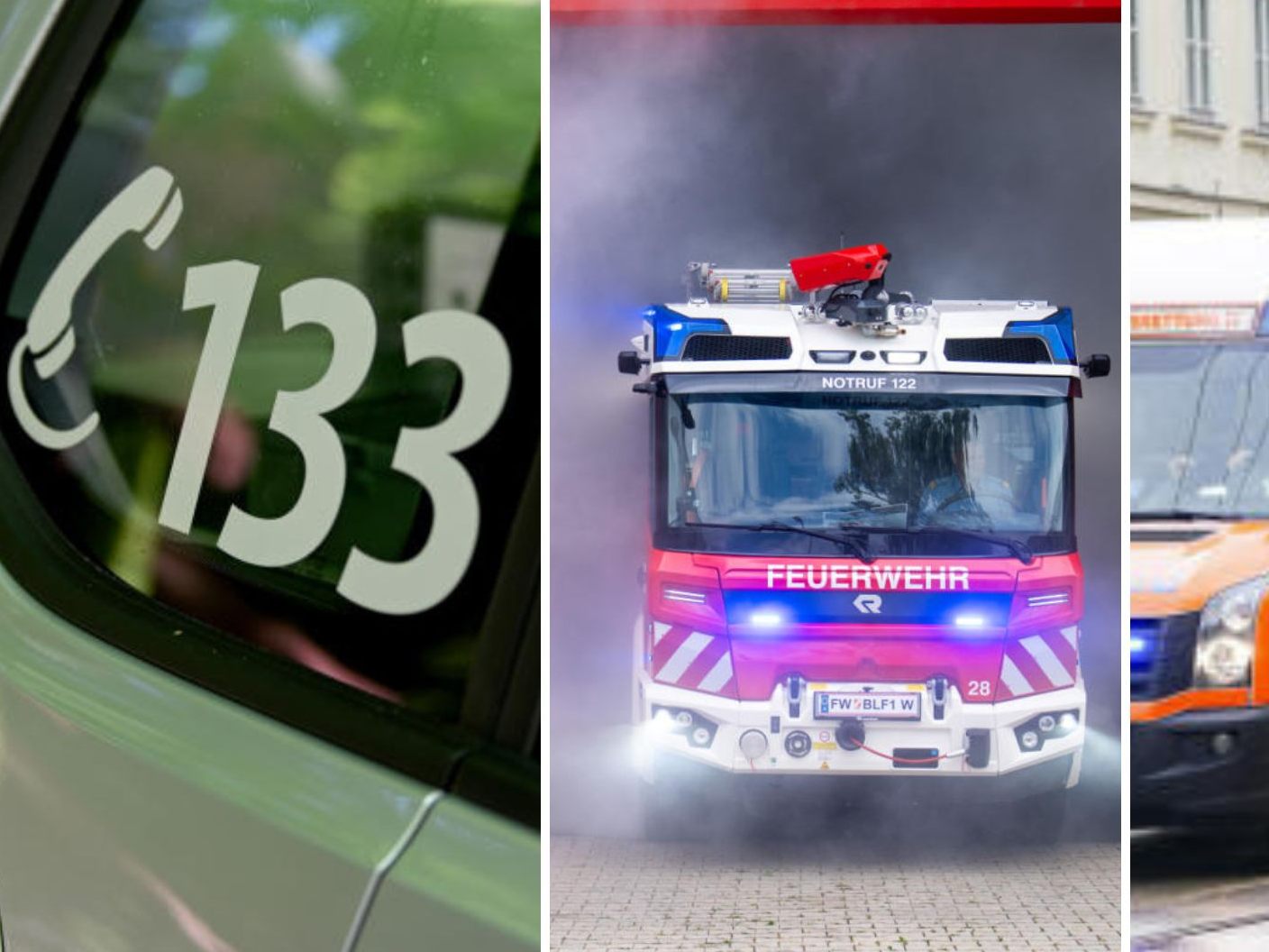 Polizei, Feuerwehr und Rettung präsentierten sich bei einer Berufsinformationsmesse am Samstag im Wiener Rathaus.