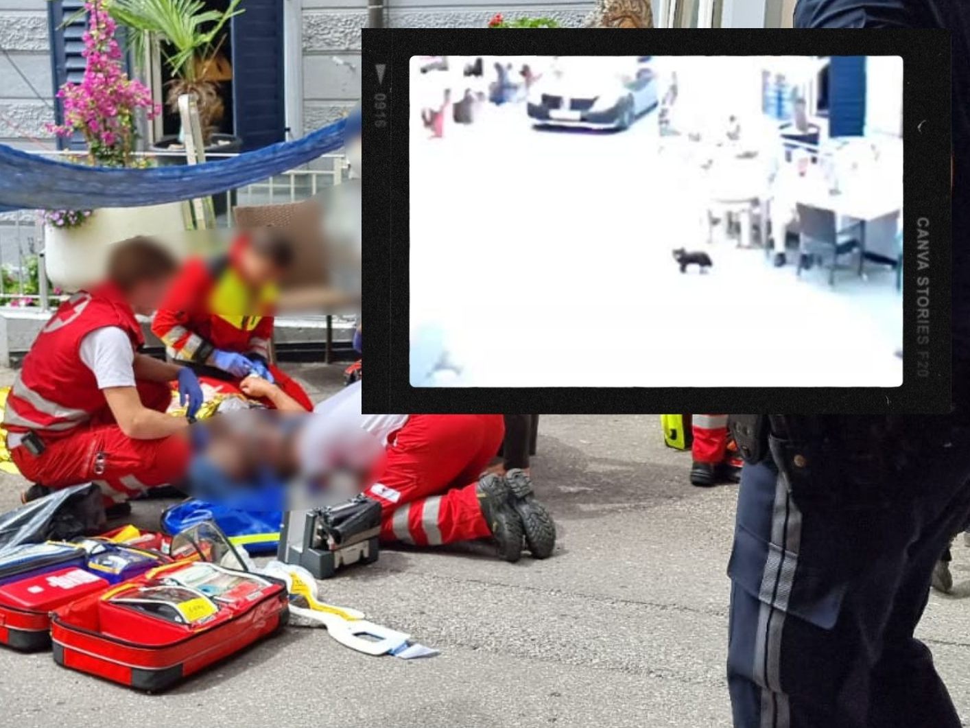 Auf einem Überwachungsvideo wurde der Vorfall aufgezeichnet. Auf einem Überwachungsvideo wurde der Vorfall aufgezeichnet.