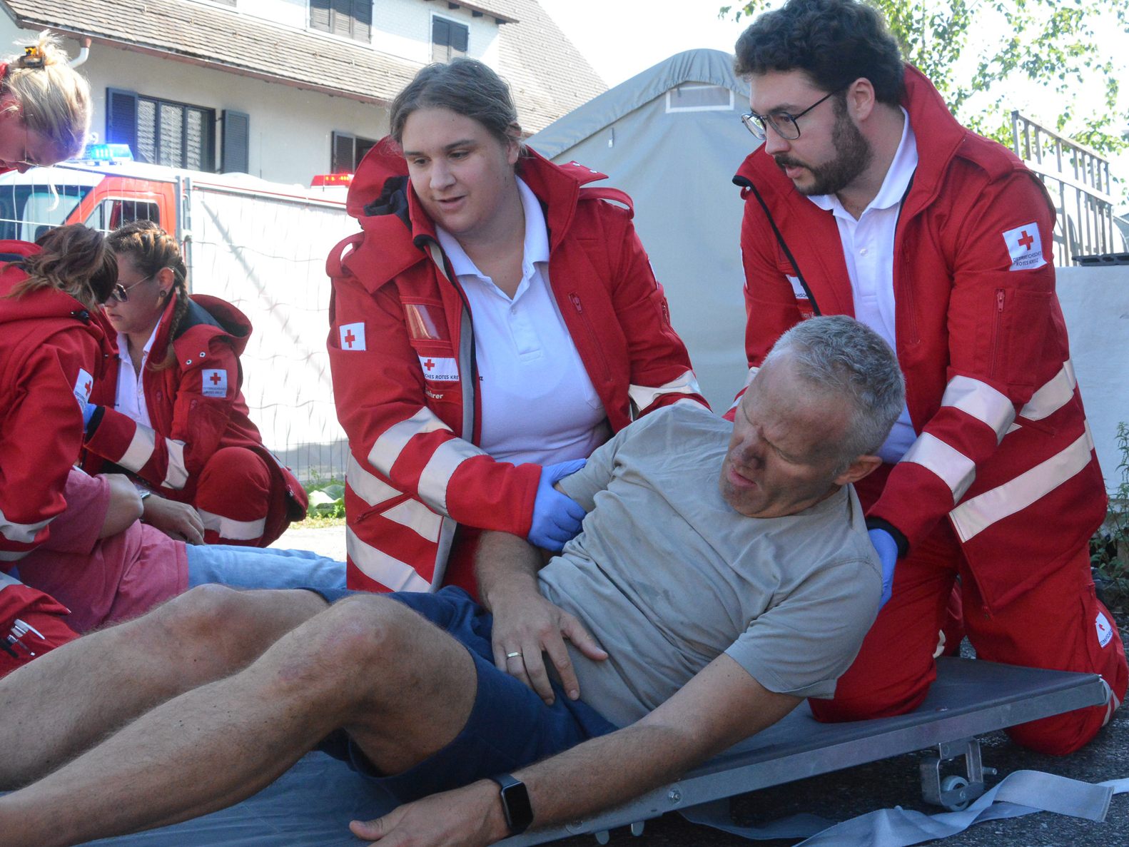 Das Rote Kreuz Lustenau und die Feuerwehr probten den Ernstfall bei einer gemeinsamen Übung im Jugendhaus Culture Factor Y.