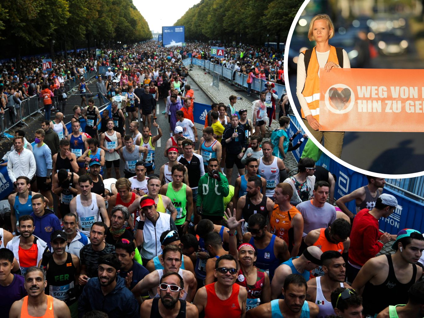 Die Berliner Polizei hatte am Donnerstag ein Verbot von Protestaktionen beim Marathon angekündigt.
