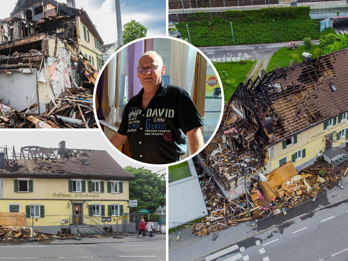 Was passiert nach dem Brand mit dem ehemaligen Gasthaus von Siegi Dinhof?