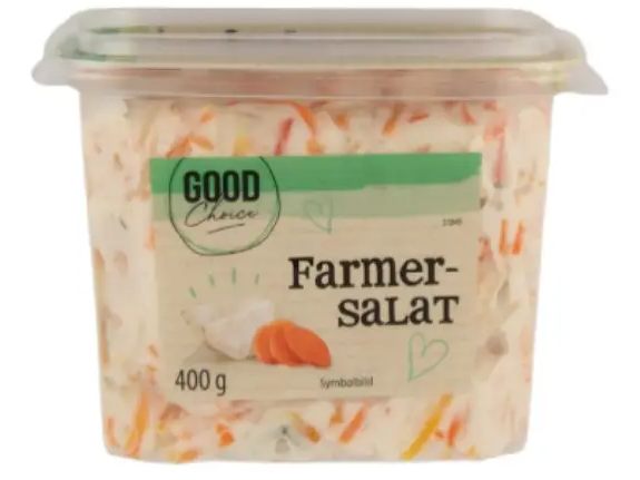 Hofer ruft das Produkt GOOD Choice Feinkostsalat, Sorte Farmer Salat 400 g zurück.