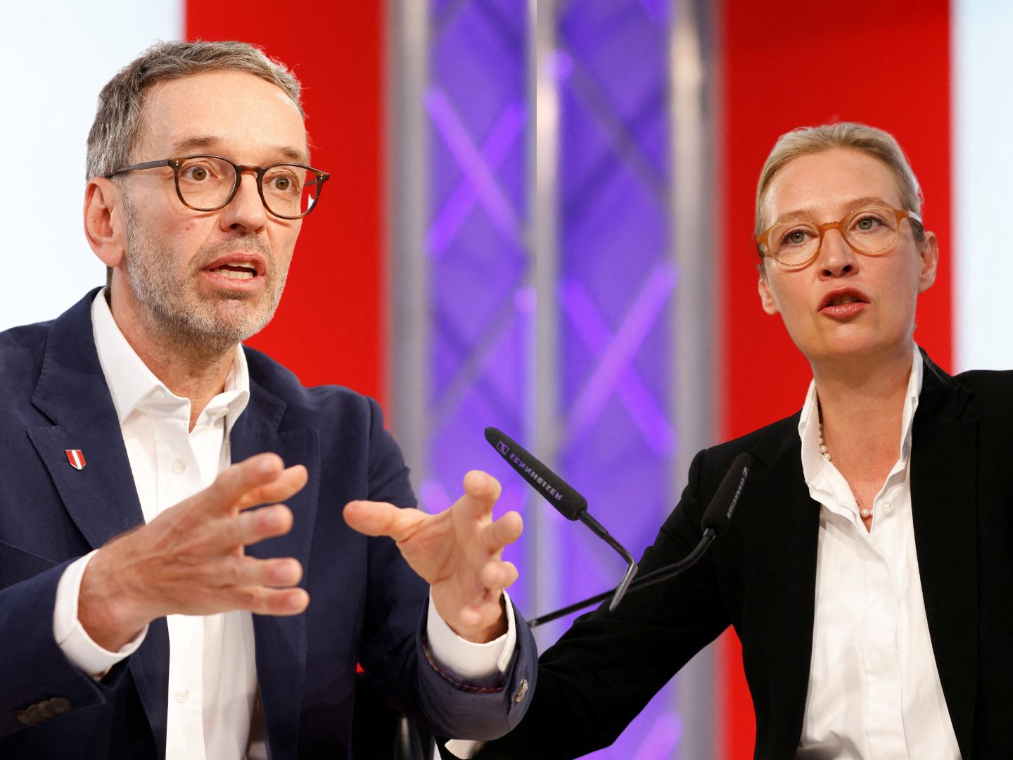 FPÖ-Chef Herbert Kickl und Alice Weidel von der AfD gaben eine gemeinsame Pressekonferenz.