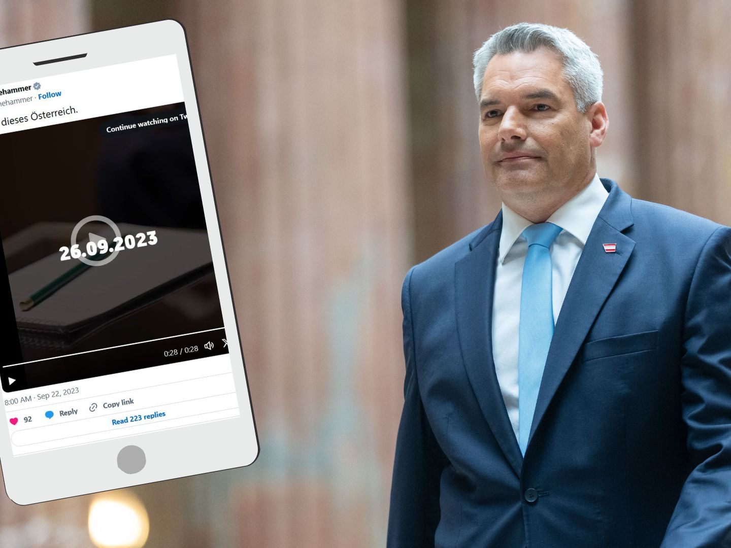Wilde Spekulationen um Nehammer-Posting Wilde Spekulationen um Nehammer-Posting