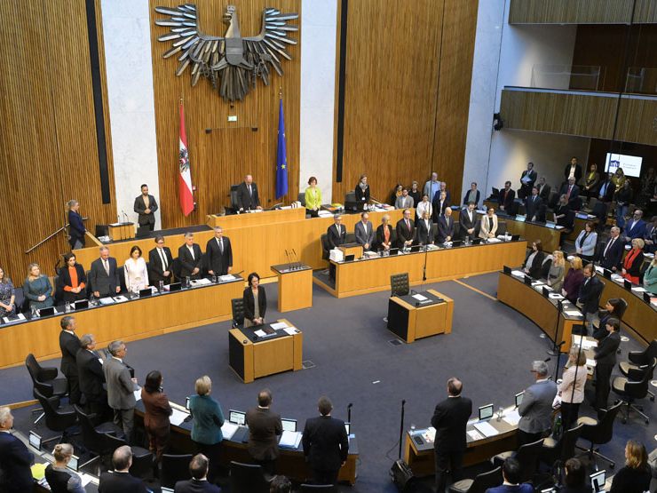 Gedenkminute im Nationalrat.