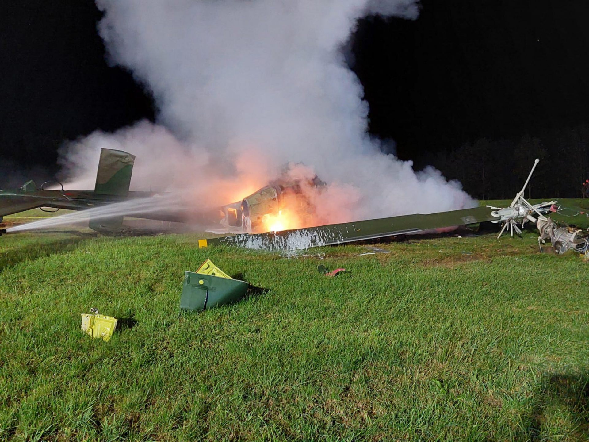 Ein Bundesheer-Hubschrauber ist im Zuge einer Zwischenlandung verunglückt und ausgebrannt.