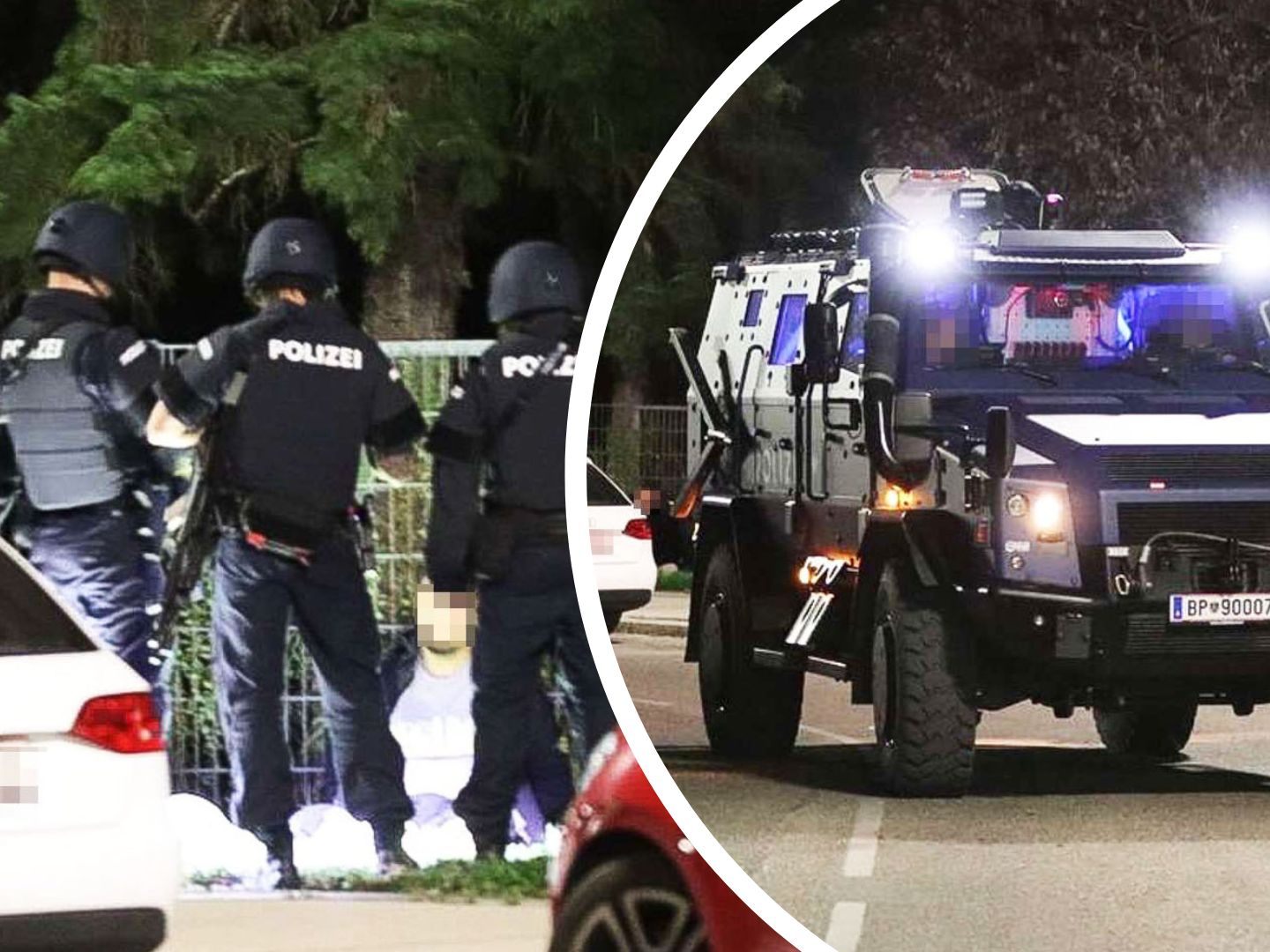 Polizei-Großeinsatz nach Schusswechsel in Wien-Floridsdorf. Polizei-Großeinsatz nach Schusswechsel in Wien-Floridsdorf.