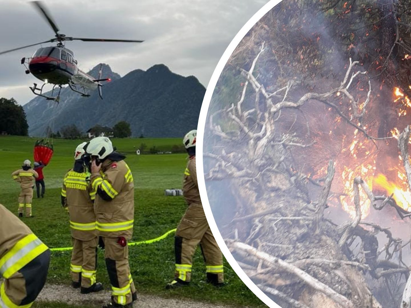 Die Feuerwehr, Bergrettung und Flugpolizei standen im Einsatz.